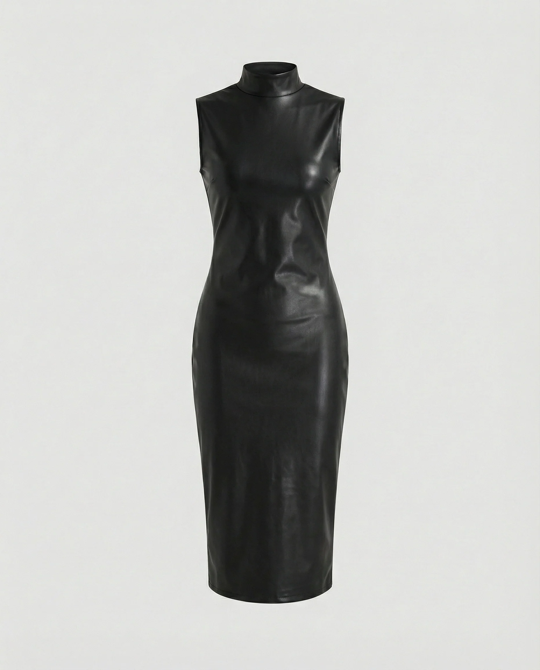 Damen Midikleid Lederoptik figurbetont - Image 7