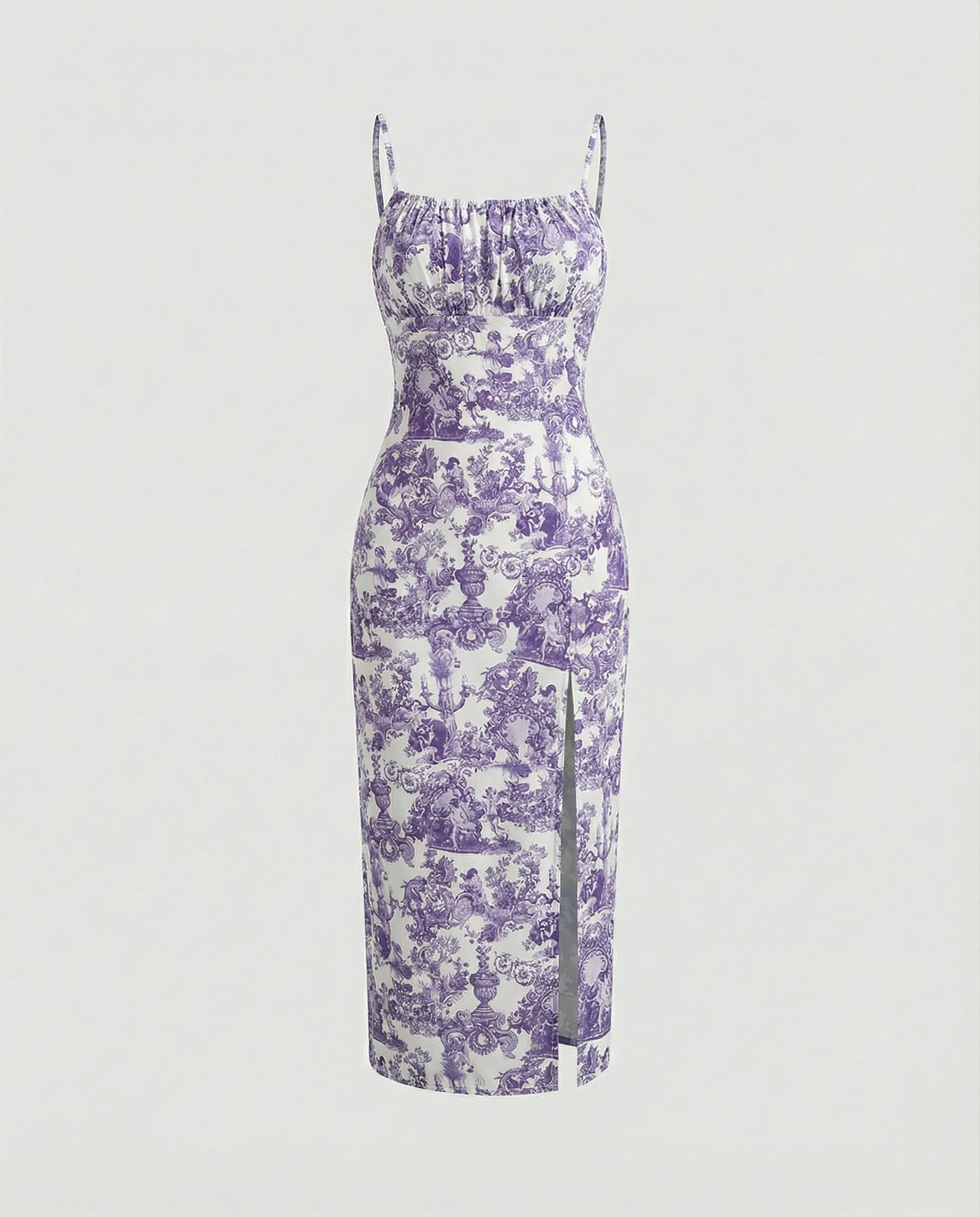 Damen Midikleid floral mit Schlitz - Image 12