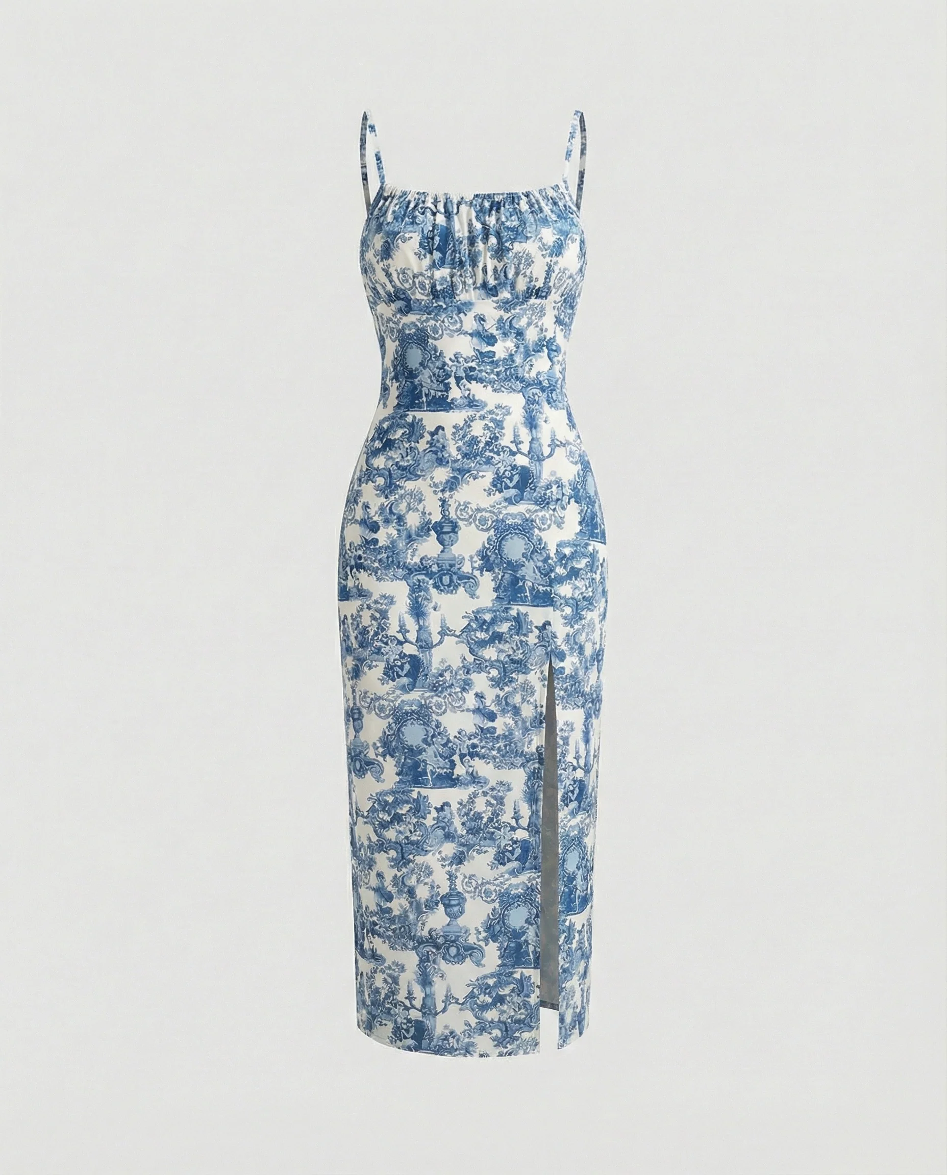 Damen Midikleid floral mit Schlitz - Image 14