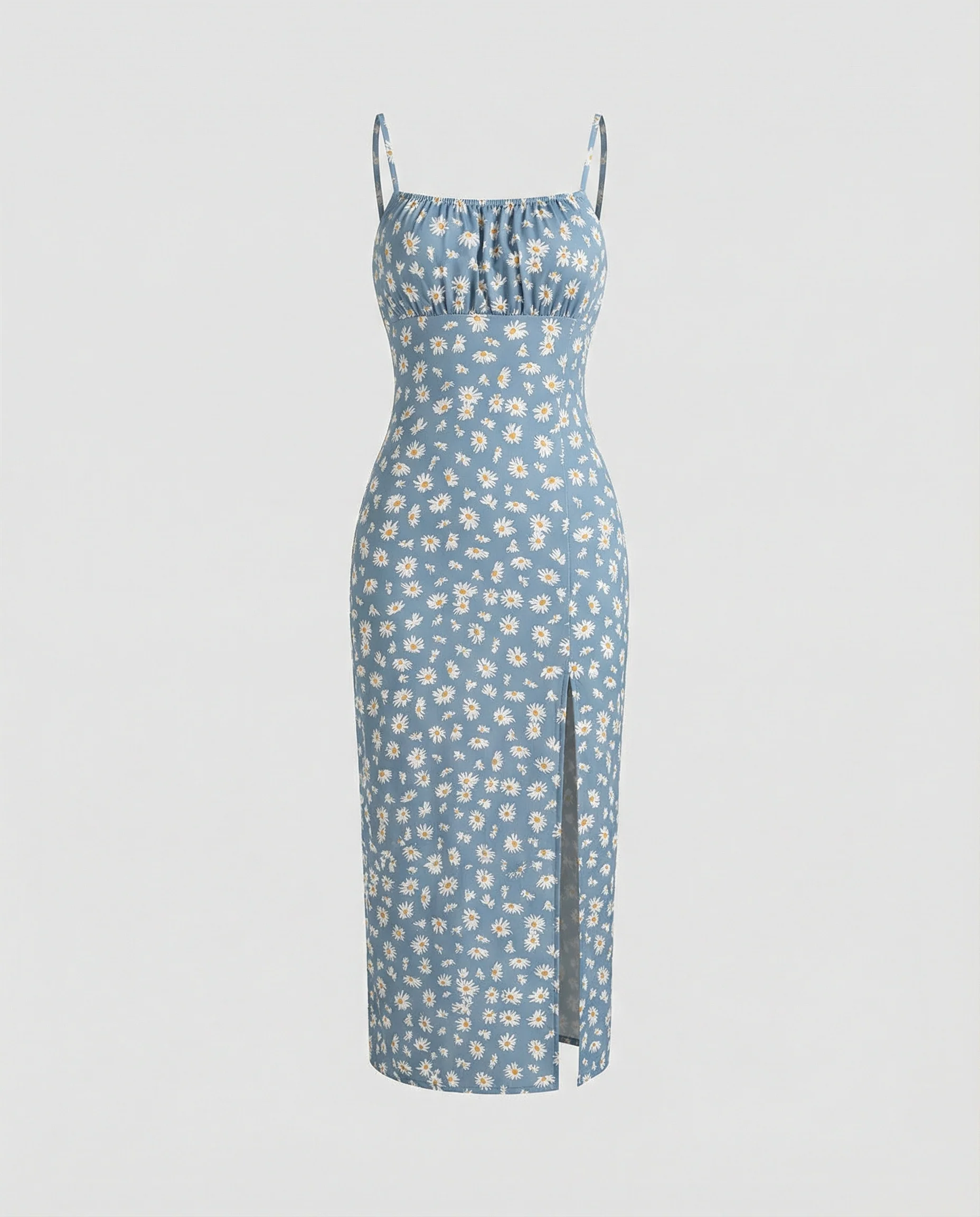 Damen Midikleid floral mit Schlitz - Image 4