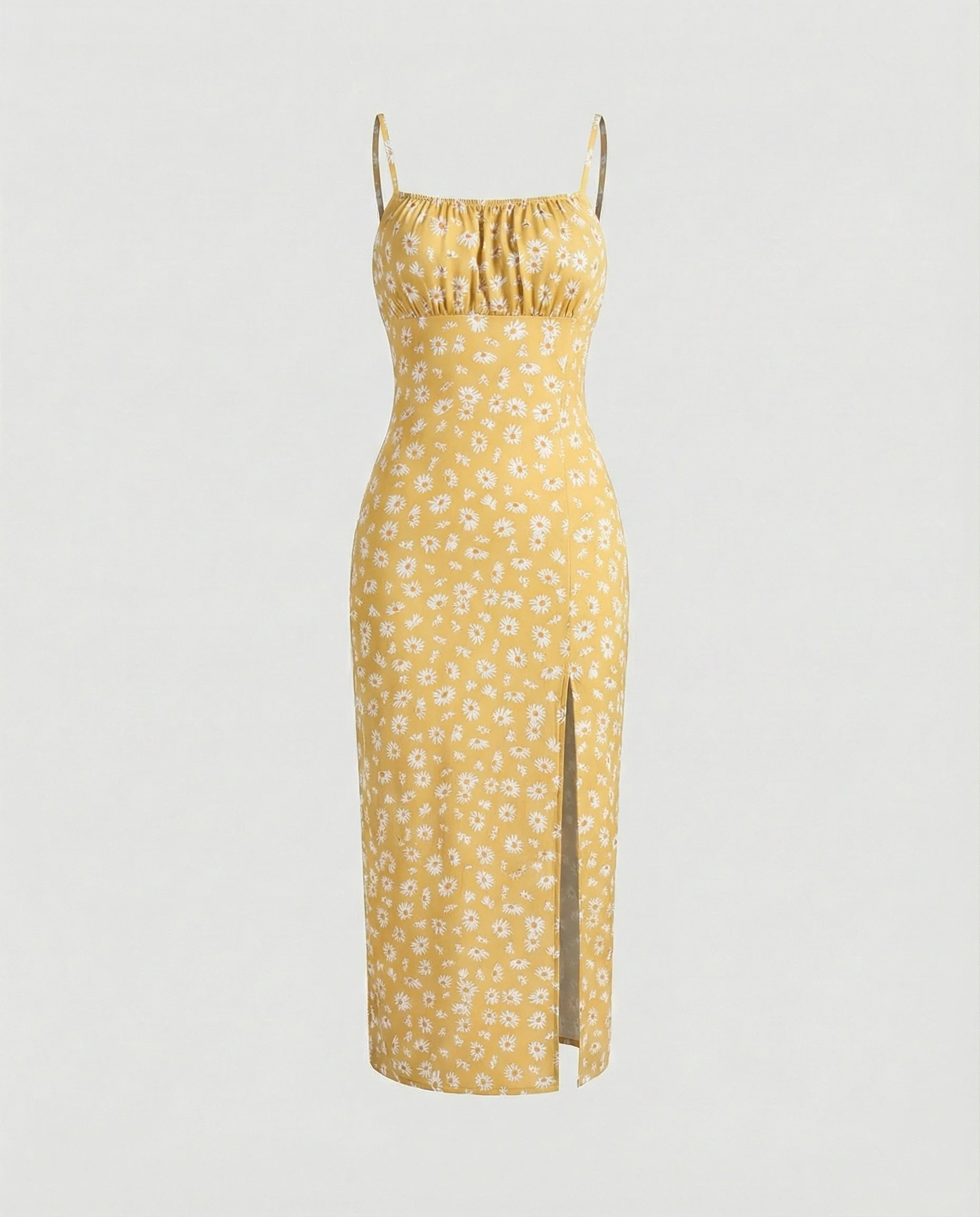 Damen Midikleid floral mit Schlitz - Image 7