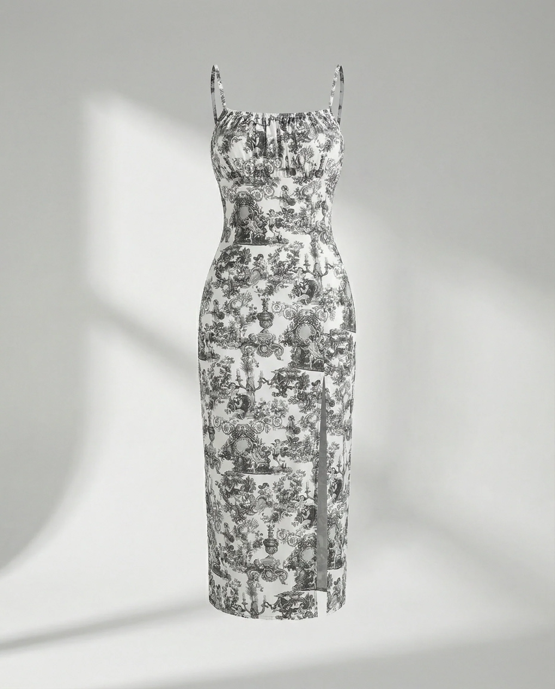 Damen Midikleid floral mit Schlitz - Image 8