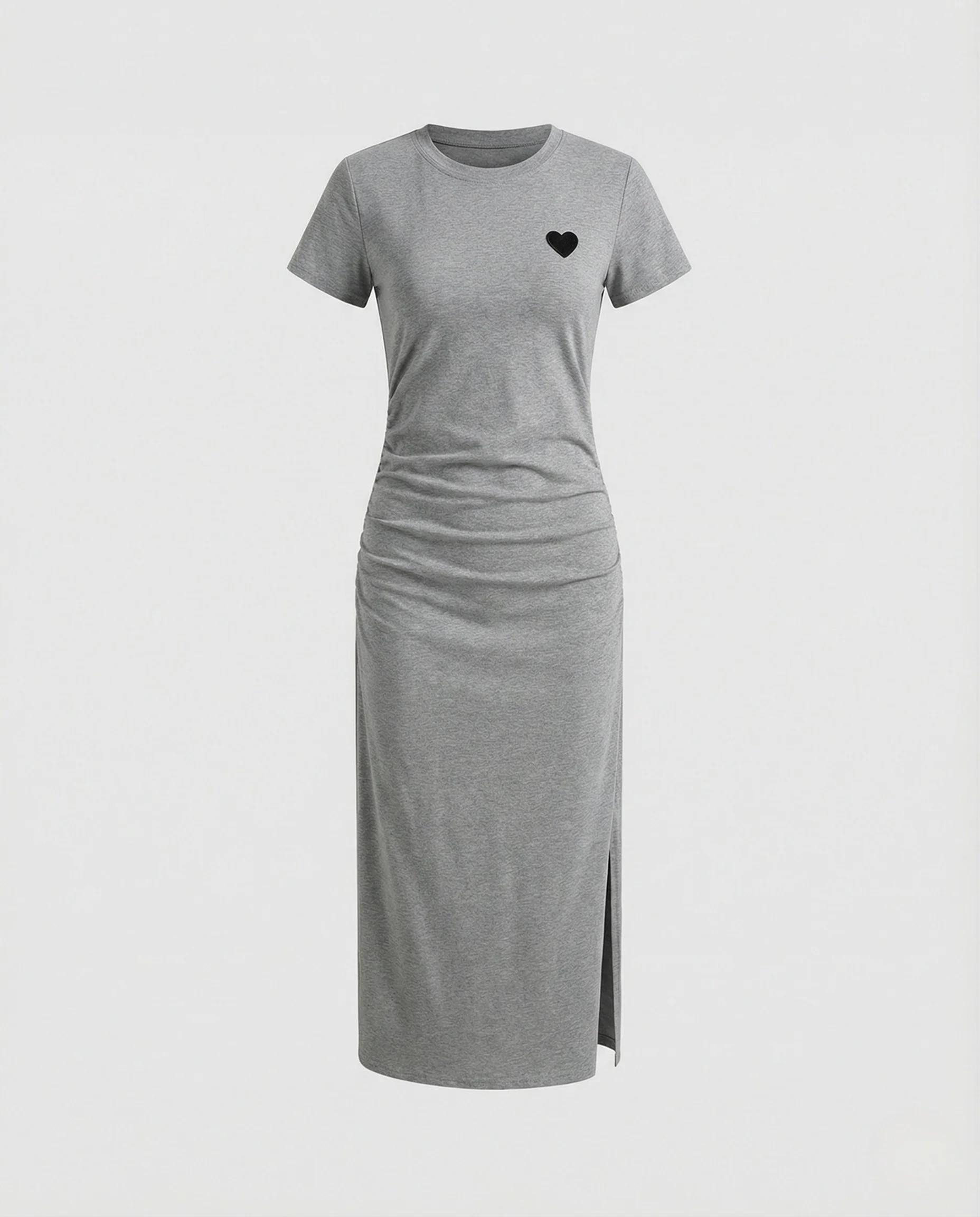 Damen Rippstrick Midikleid mit Herz Applikation - Image 5