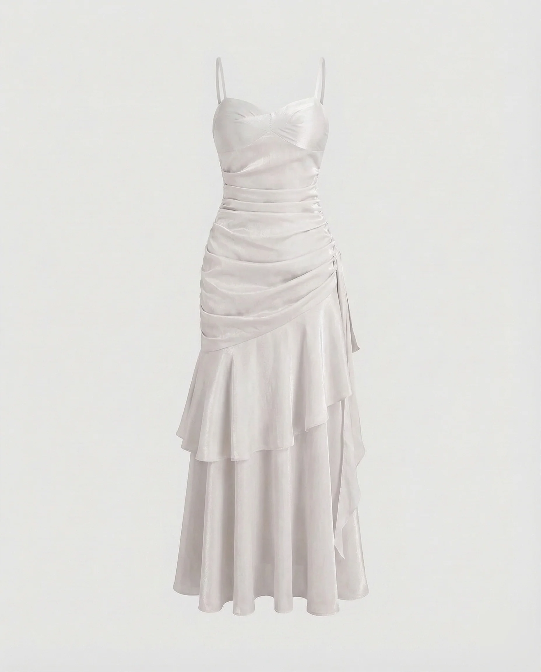 Damen Samt Abendkleid mit Volantrock - Image 8