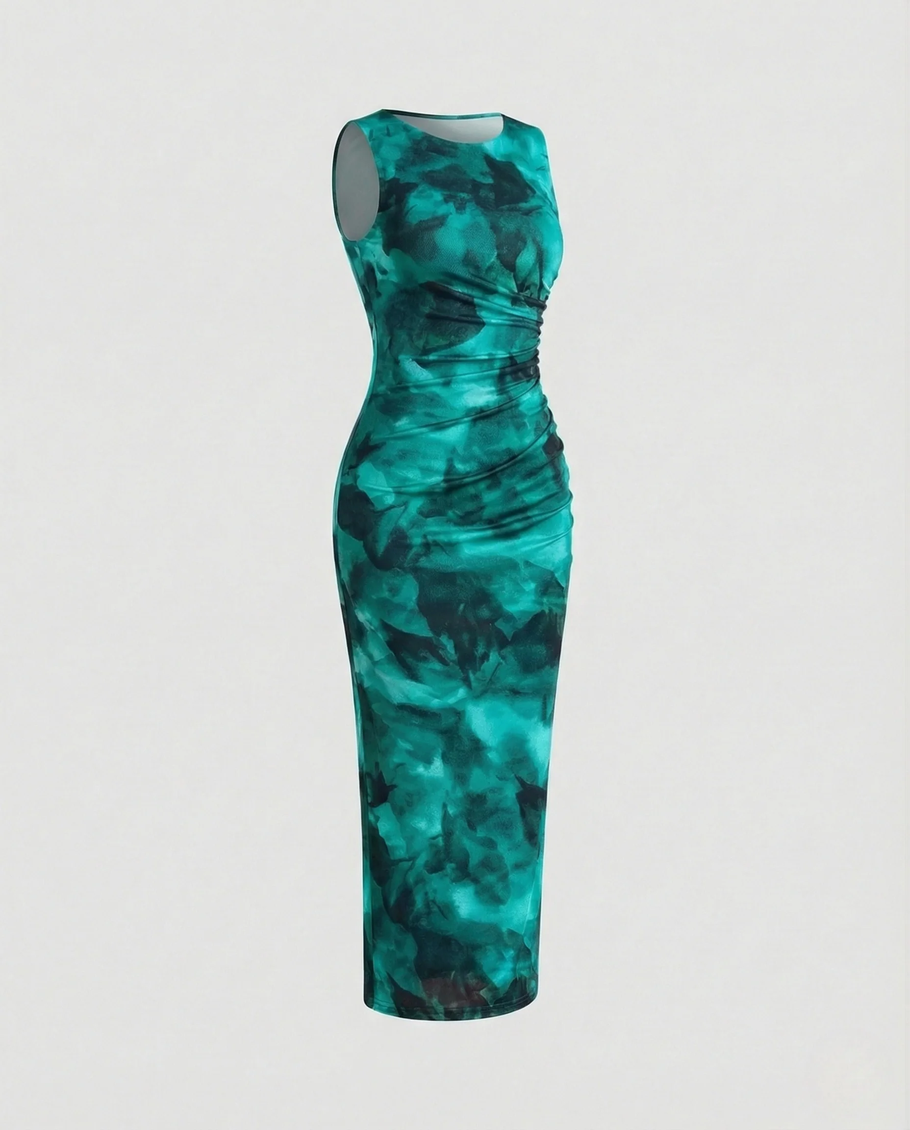 Damen Satin Maxikleid Figurbetont - Image 6
