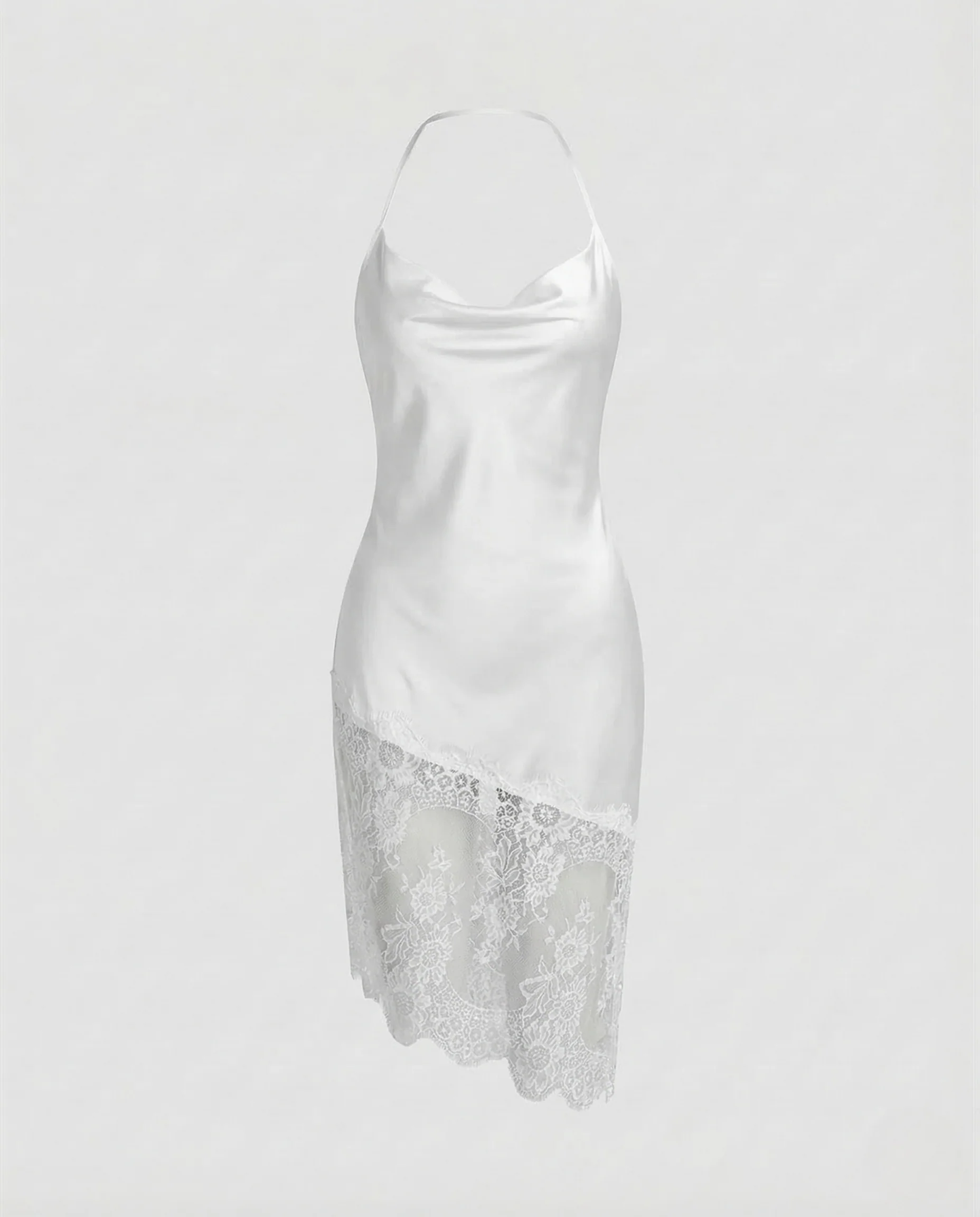 Damen Satin Slipkleid Spitze - Image 6
