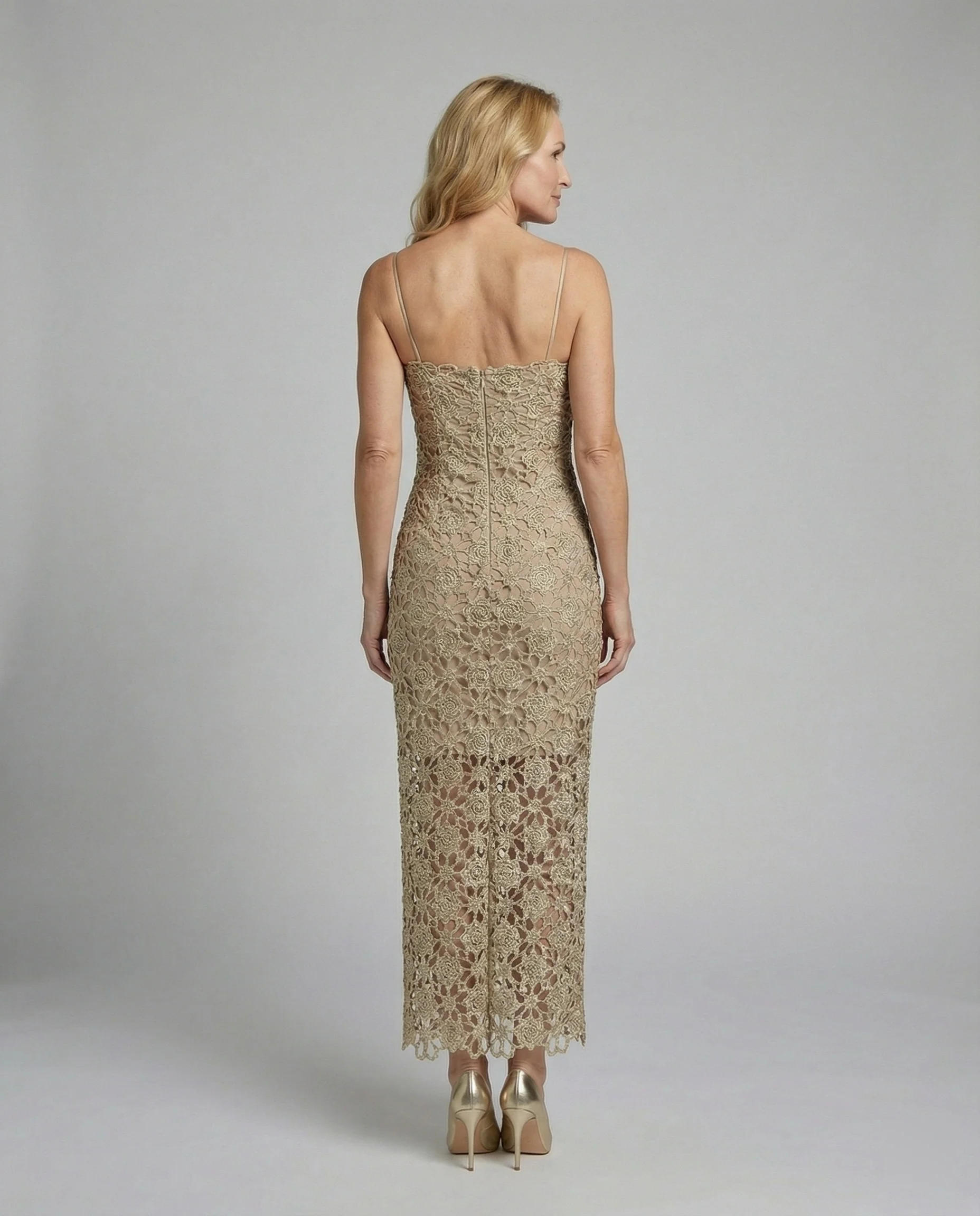 Damen Spitzen Maxikleid figurbetont - Image 2