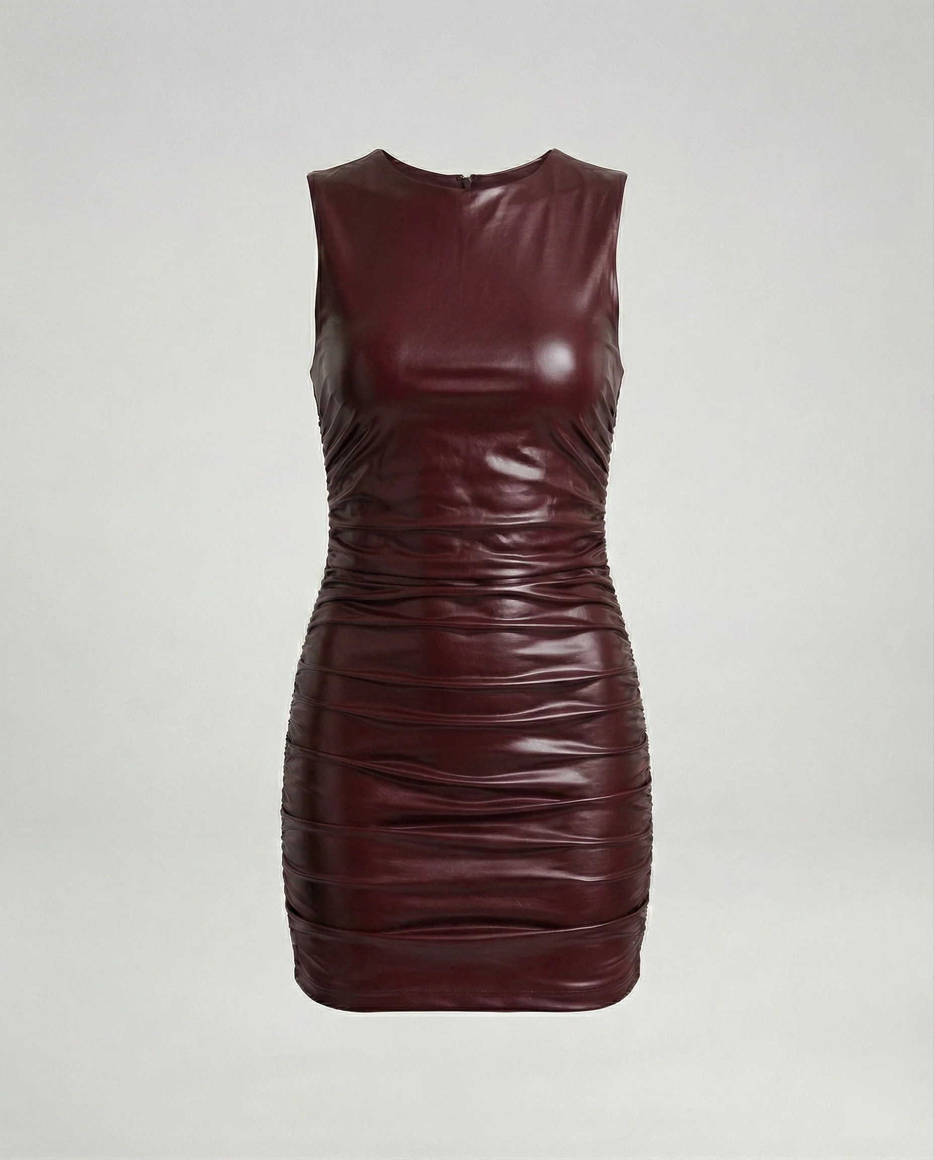 Damen Minikleid Wetlook Lederoptik - Image 5