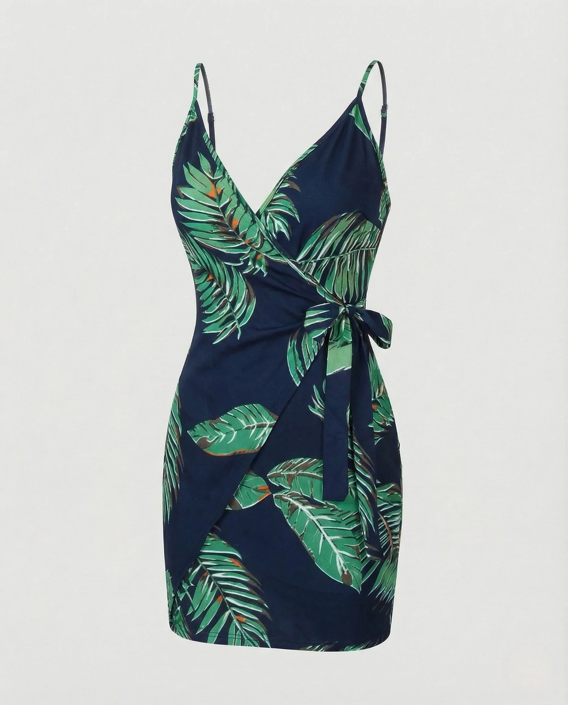 Damen Wickel Minikleid mit Spaghettiträgern - Image 6