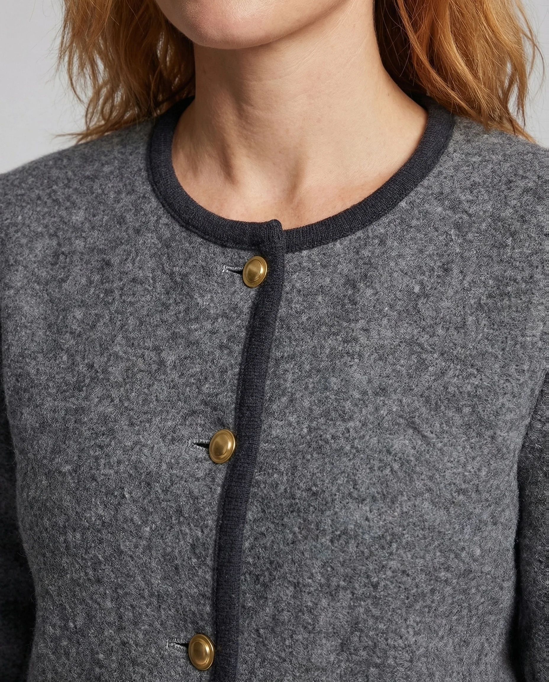 Damen Mohair Kurzjacke mit Zierknöpfen - Image 3