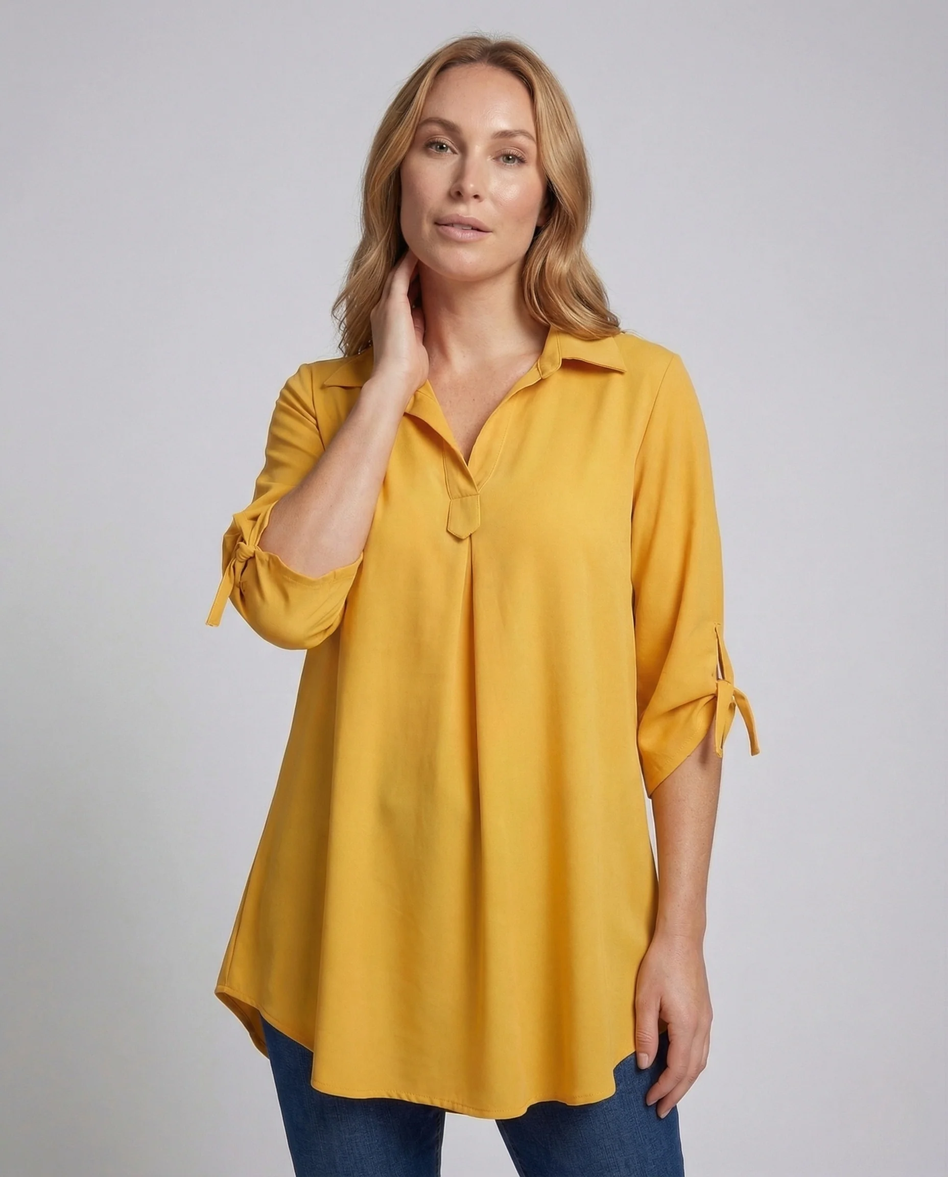 Damen Asymmetrische Chiffontunika - Image 2