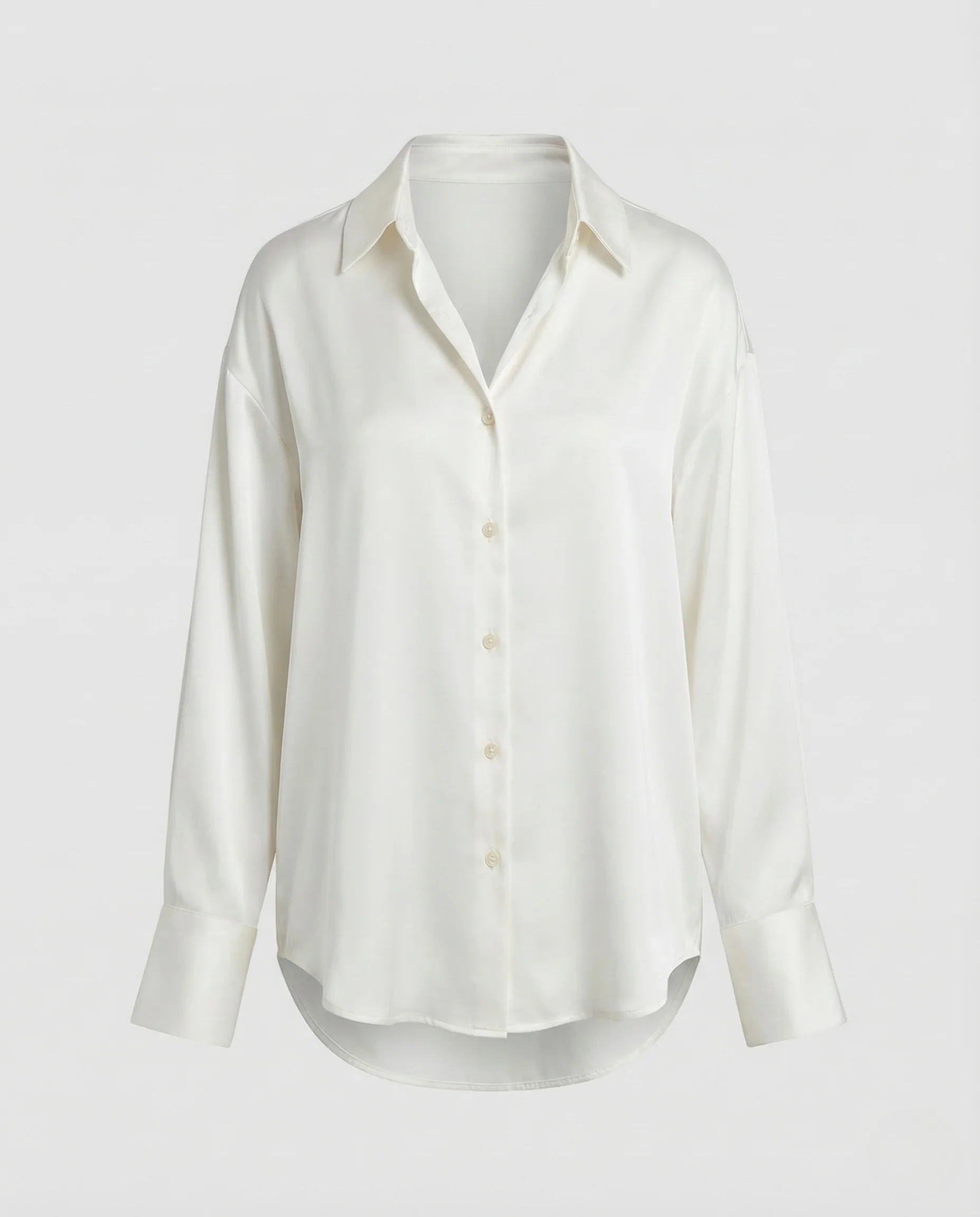Damen Bluse Seidenoptik Hemdkragen - Image 5