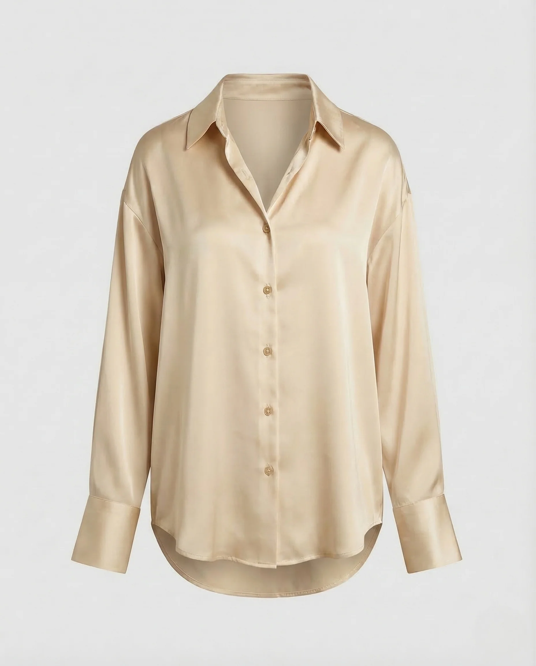 Damen Bluse Seidenoptik Hemdkragen - Image 7