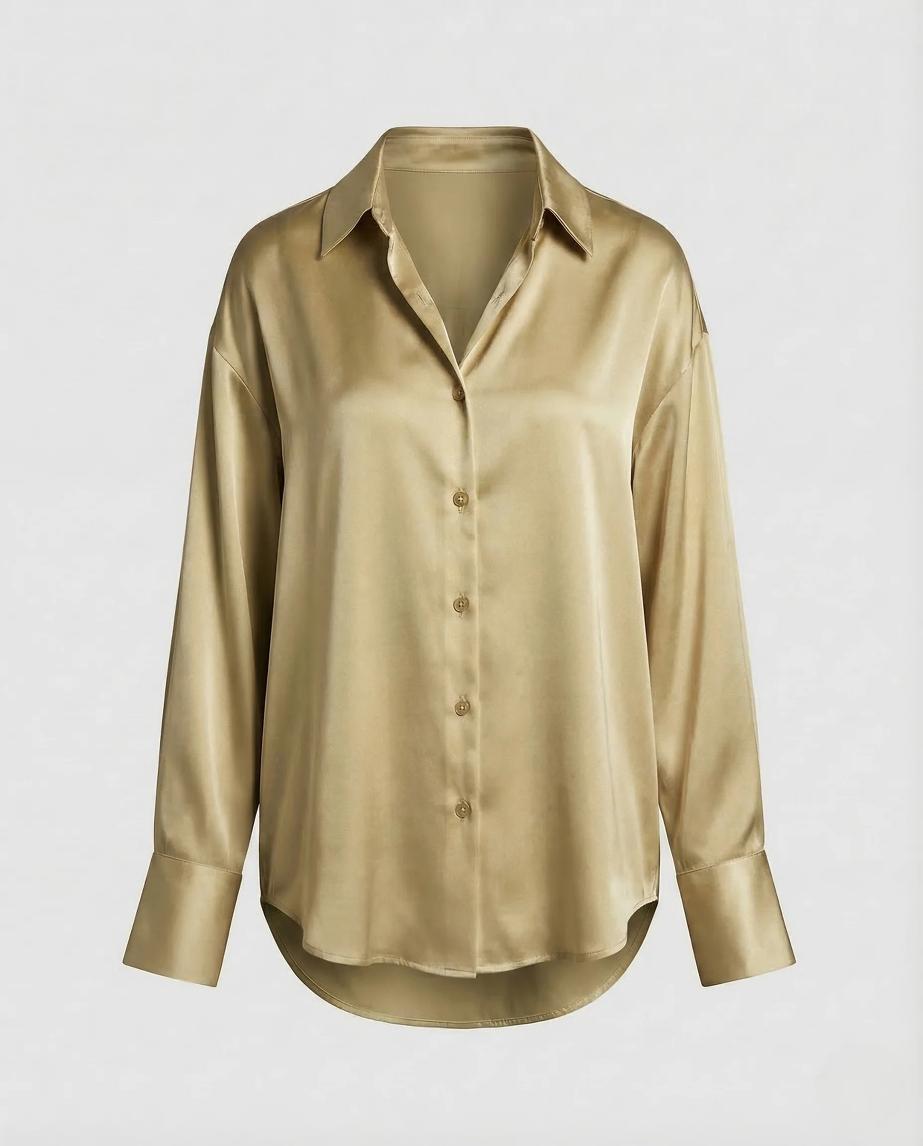 Damen Bluse Seidenoptik Hemdkragen - Image 8