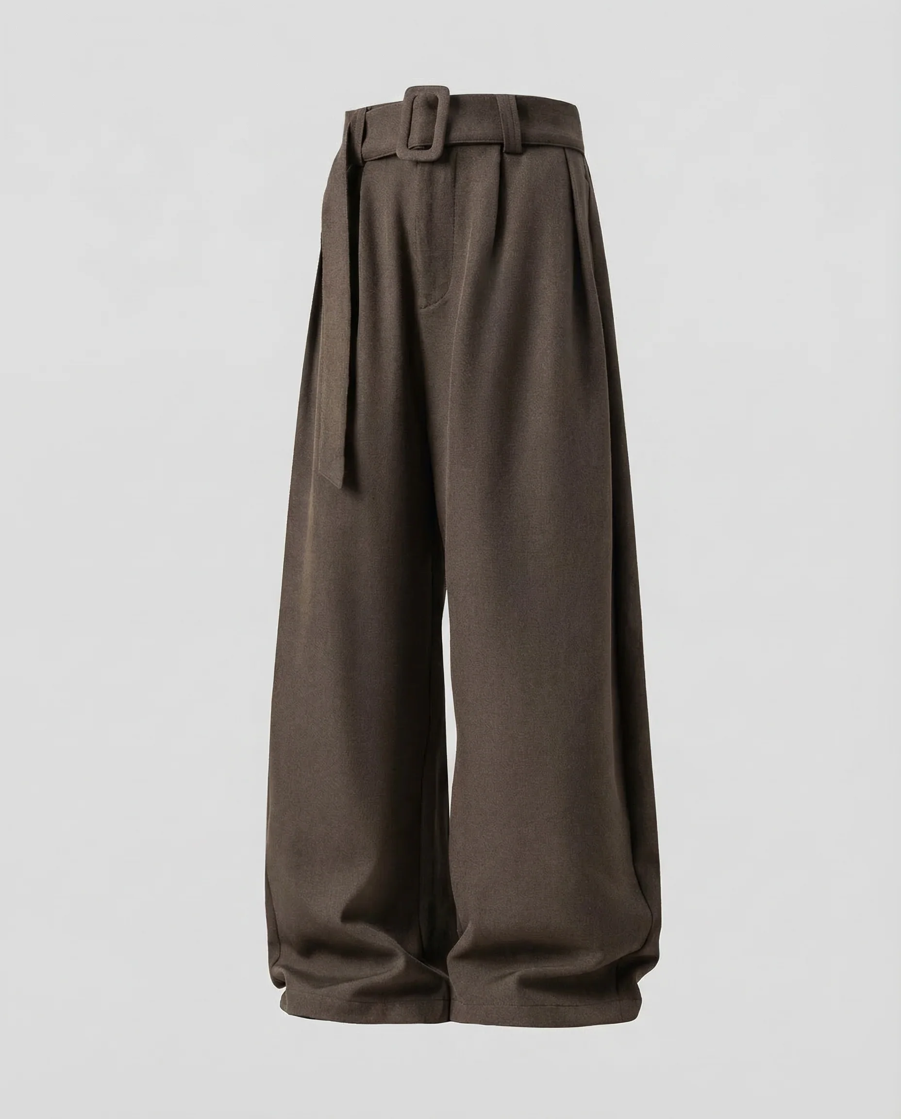 Damen Bundfaltenhose Stoffgürtel Weit - Image 5