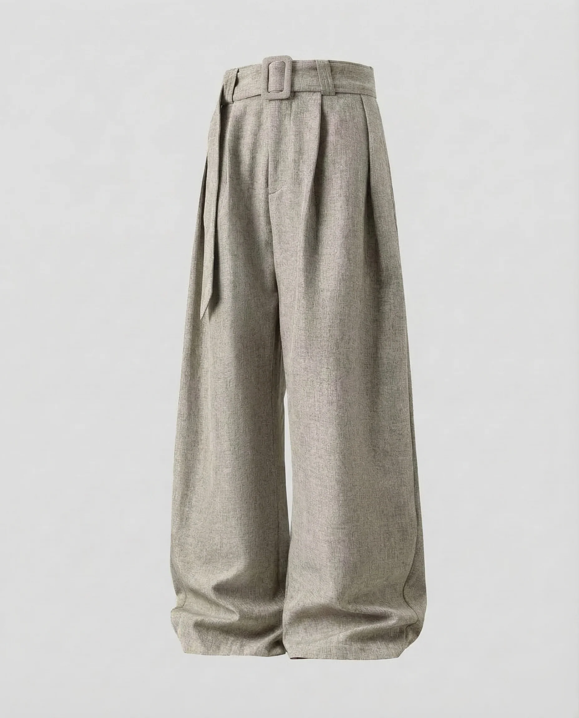 Damen Bundfaltenhose Stoffgürtel Weit - Image 8