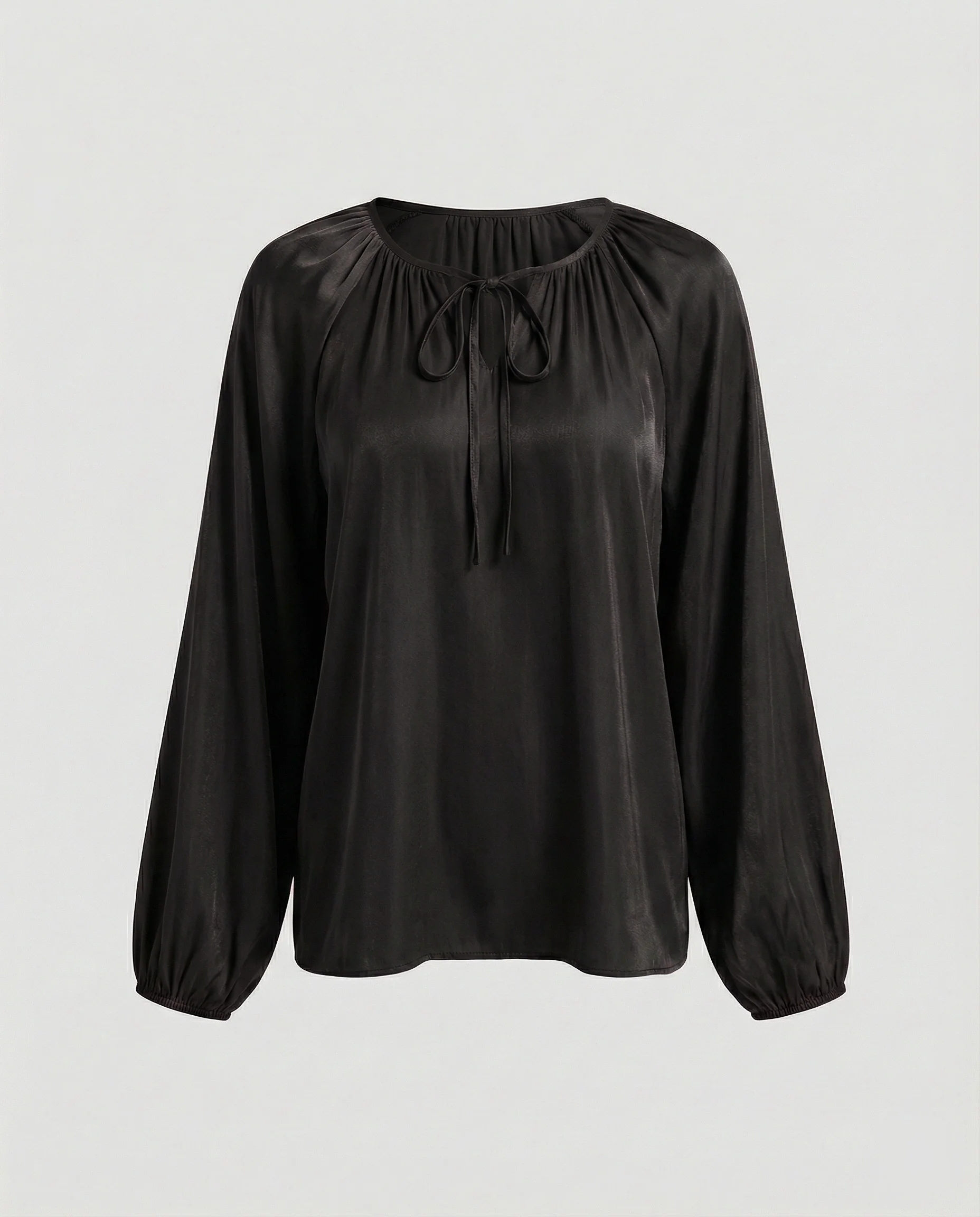 Damen Bluse Satin Ballonärmel - Image 6