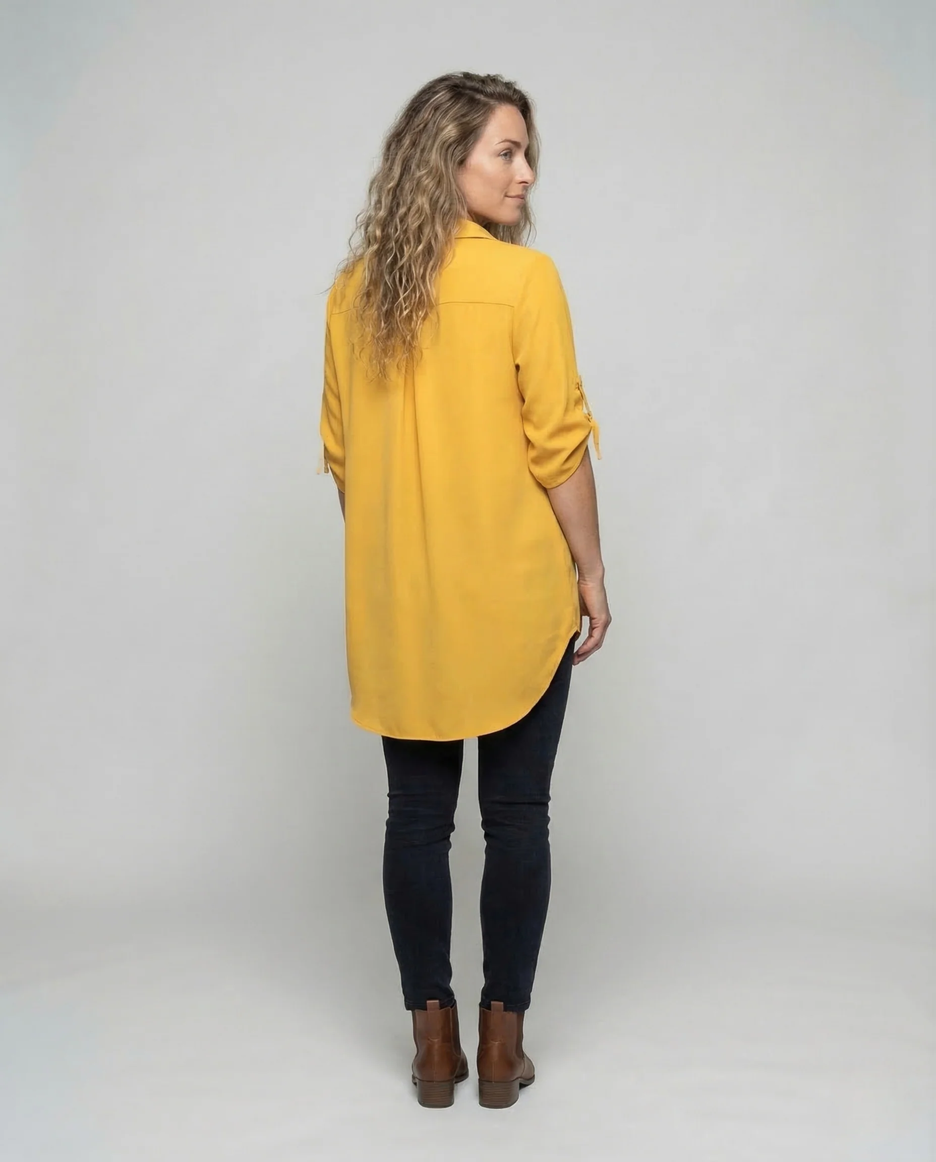 Damen Tunika Bluse V Ausschnitt - Image 4