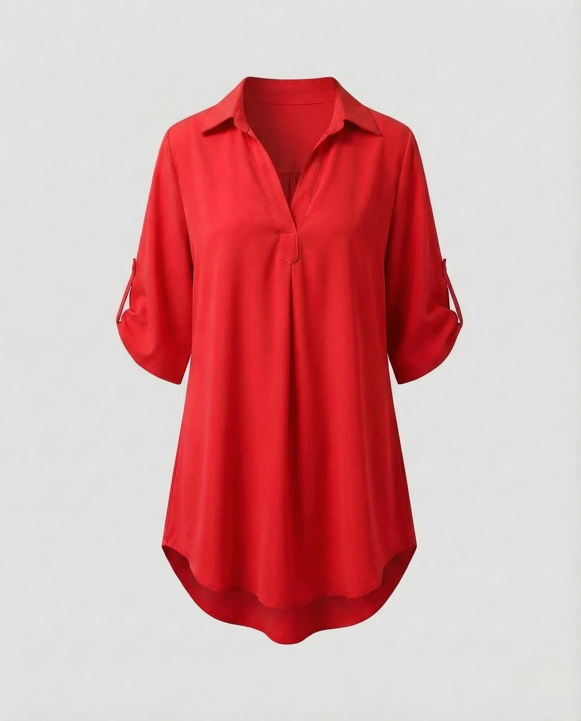 Damen Tunika Bluse V Ausschnitt - Image 8
