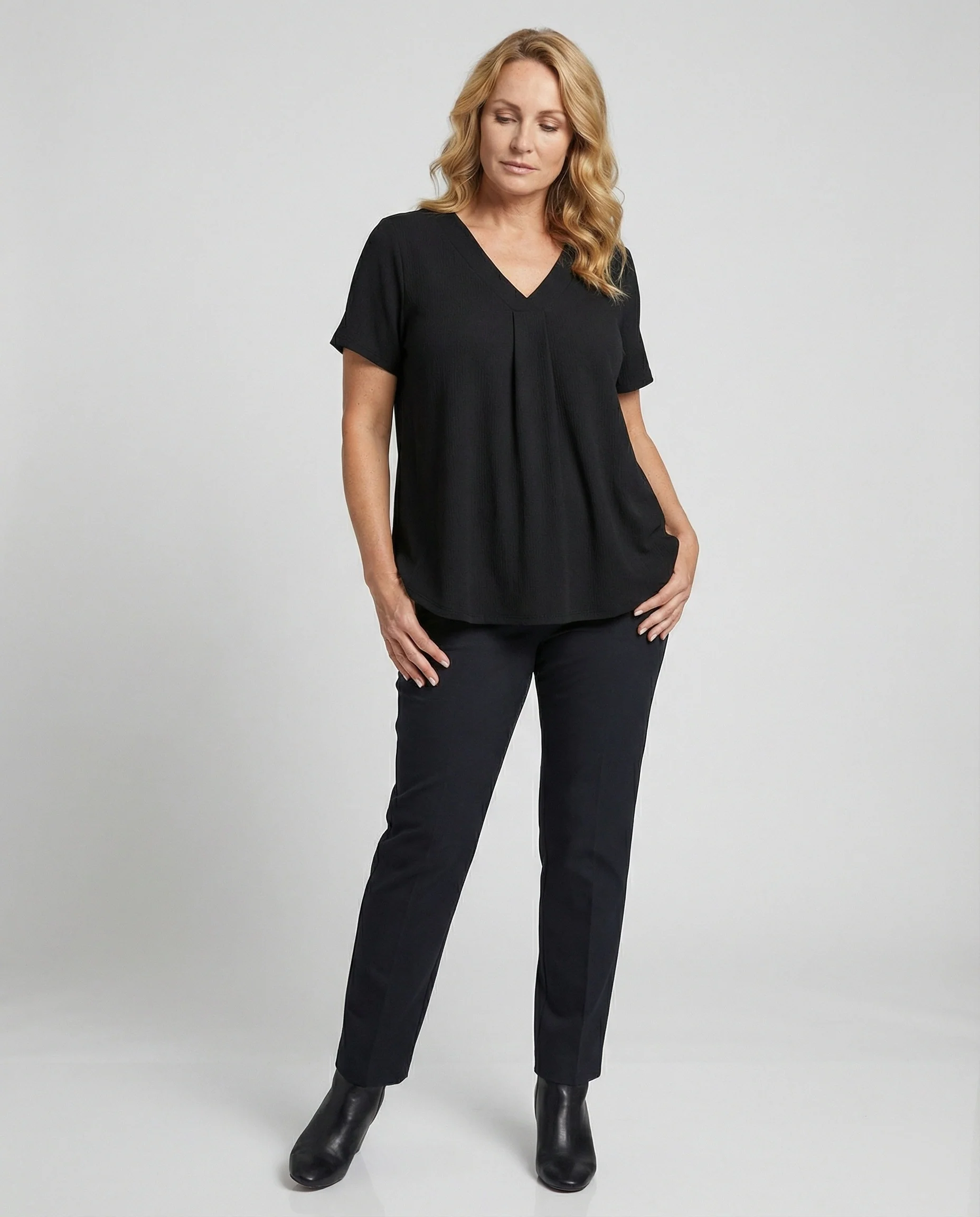 Tunika Bluse Damen mit V-Ausschnitt - Image 2