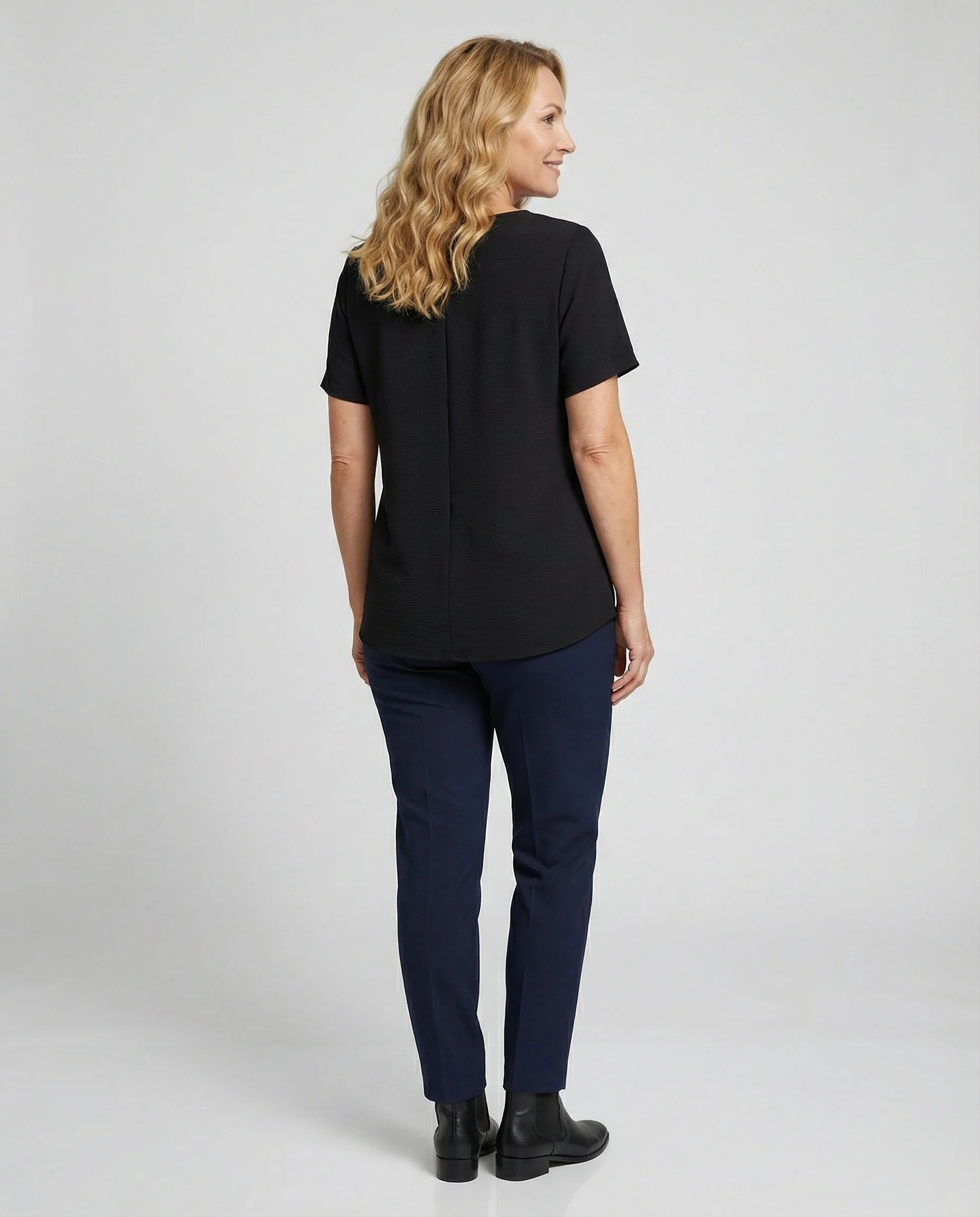 Tunika Bluse Damen mit V-Ausschnitt - Image 3