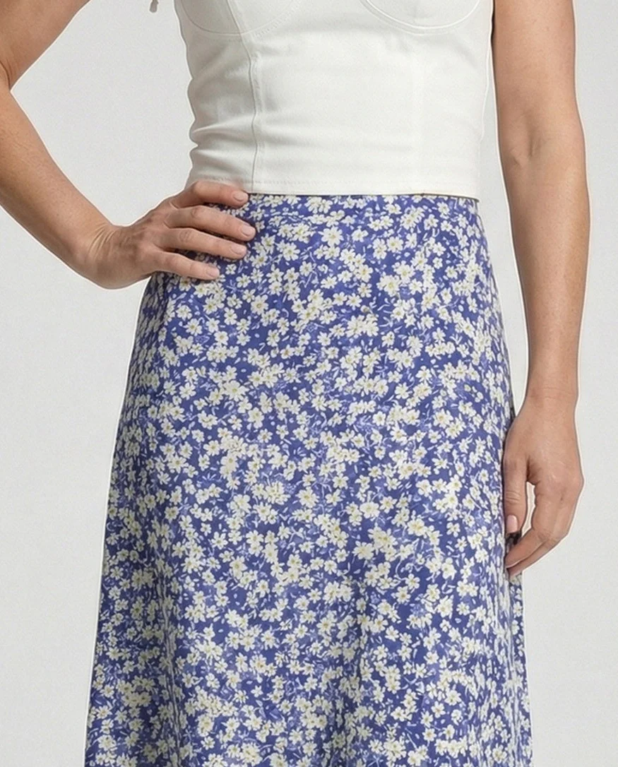 Midirock Damen Asymmetrisch Floral - Image 4