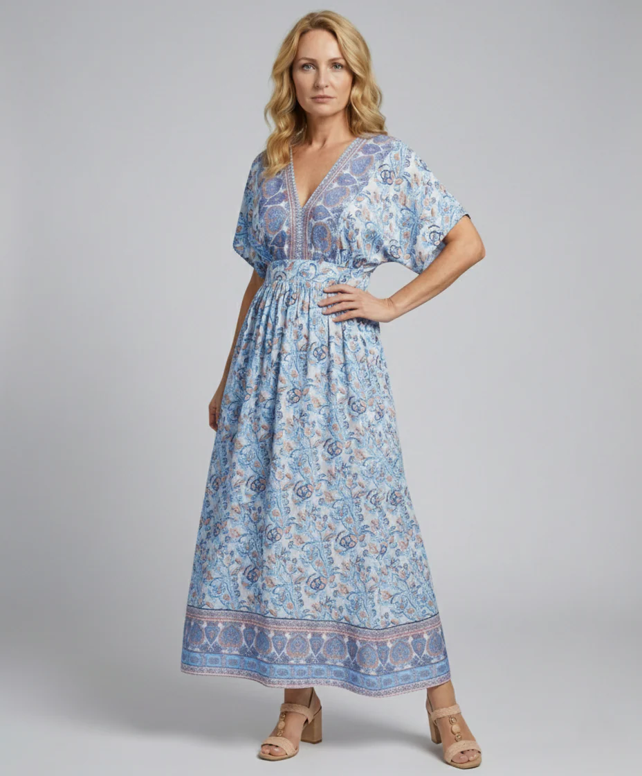 Boho Maxikleid Sommer Damen Floral - Image 2
