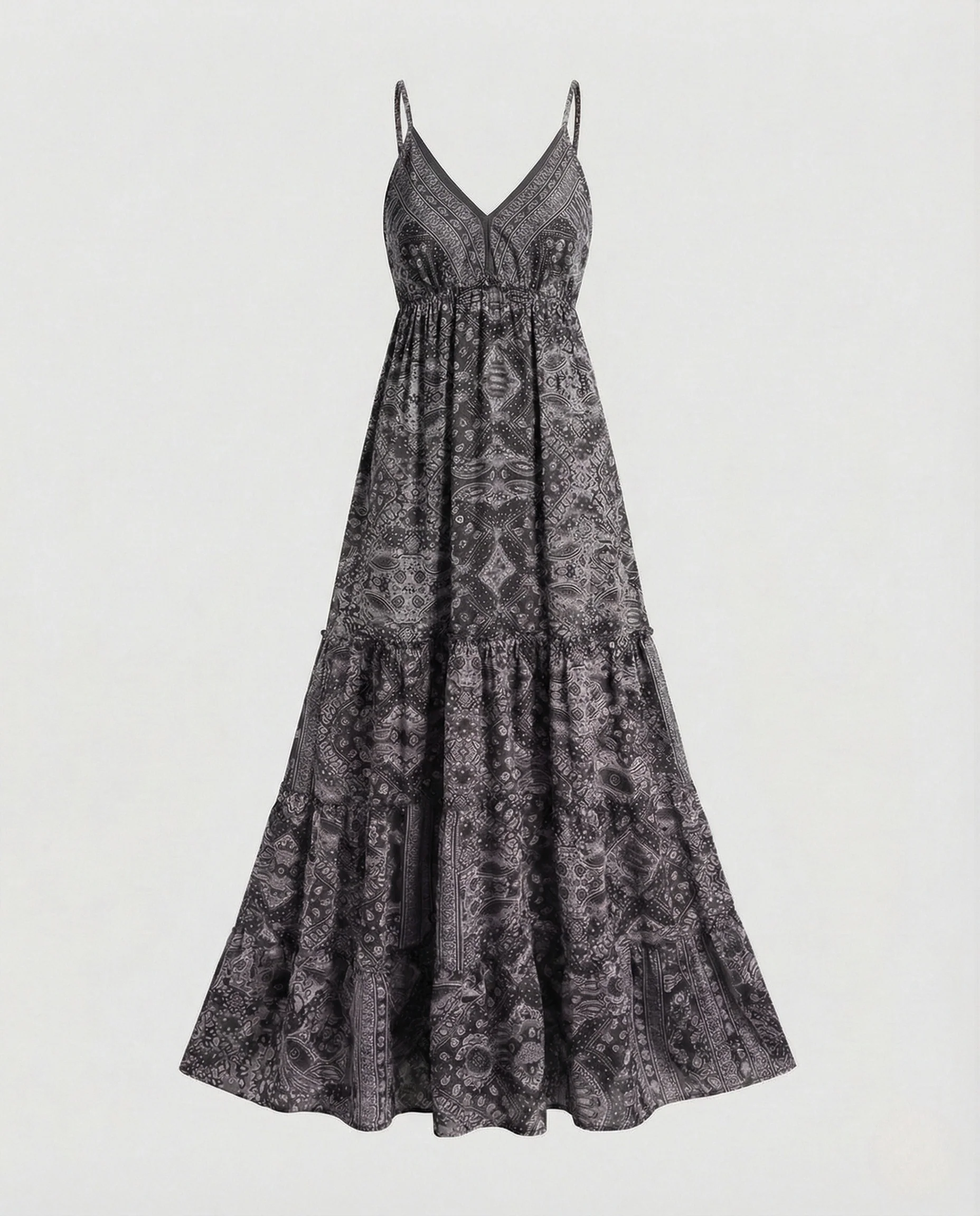 Damen Boho Stufen Maxikleid mit Empire Taille - Image 4
