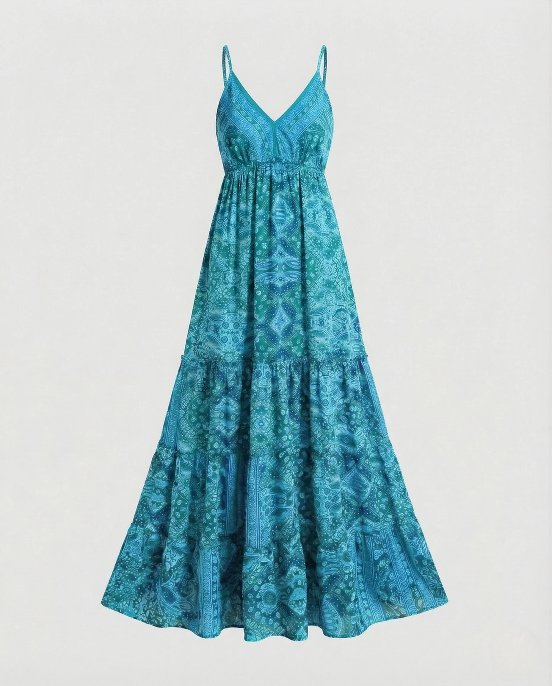Damen Boho Stufen Maxikleid mit Empire Taille - Image 6