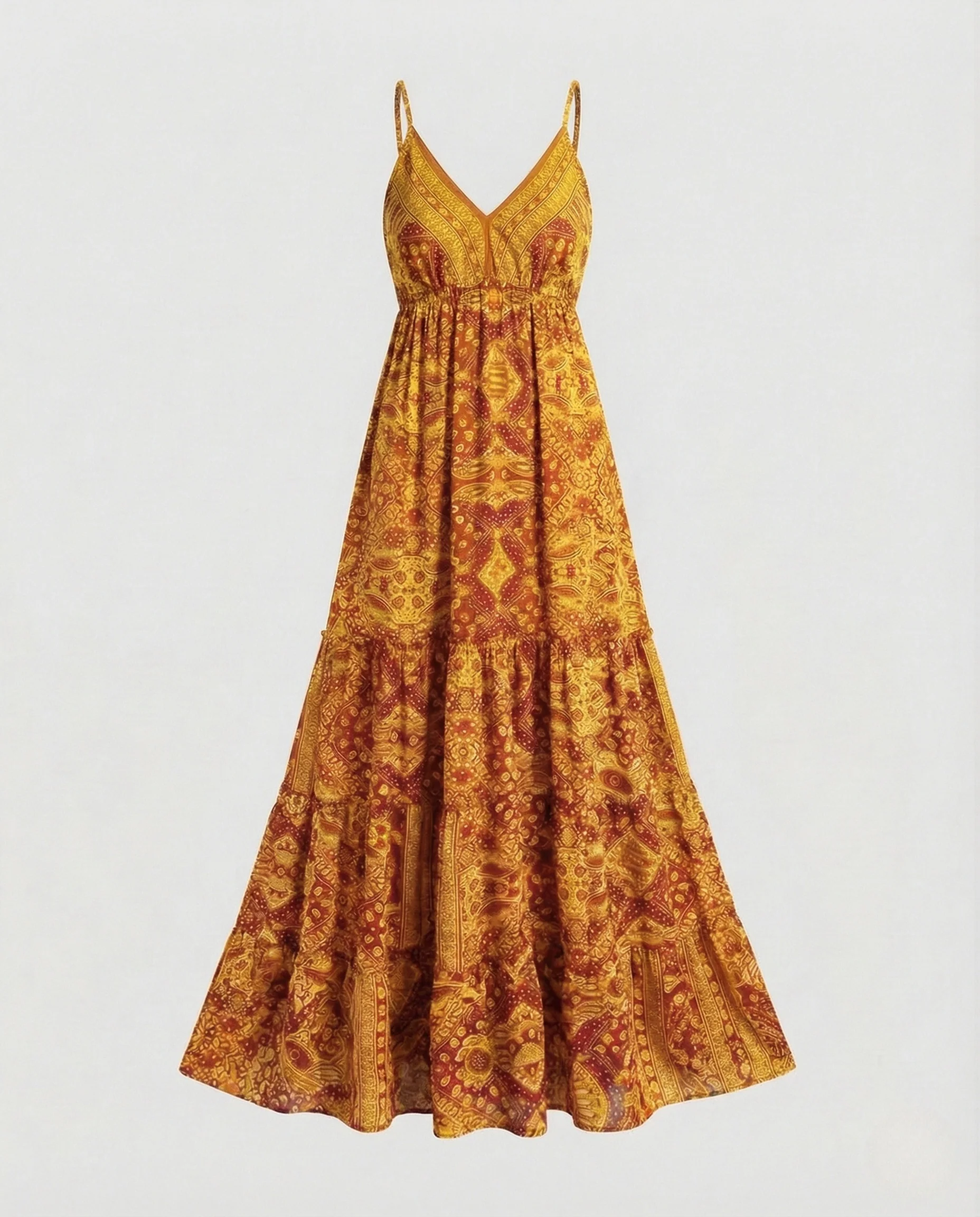 Damen Boho Stufen Maxikleid mit Empire Taille - Image 7