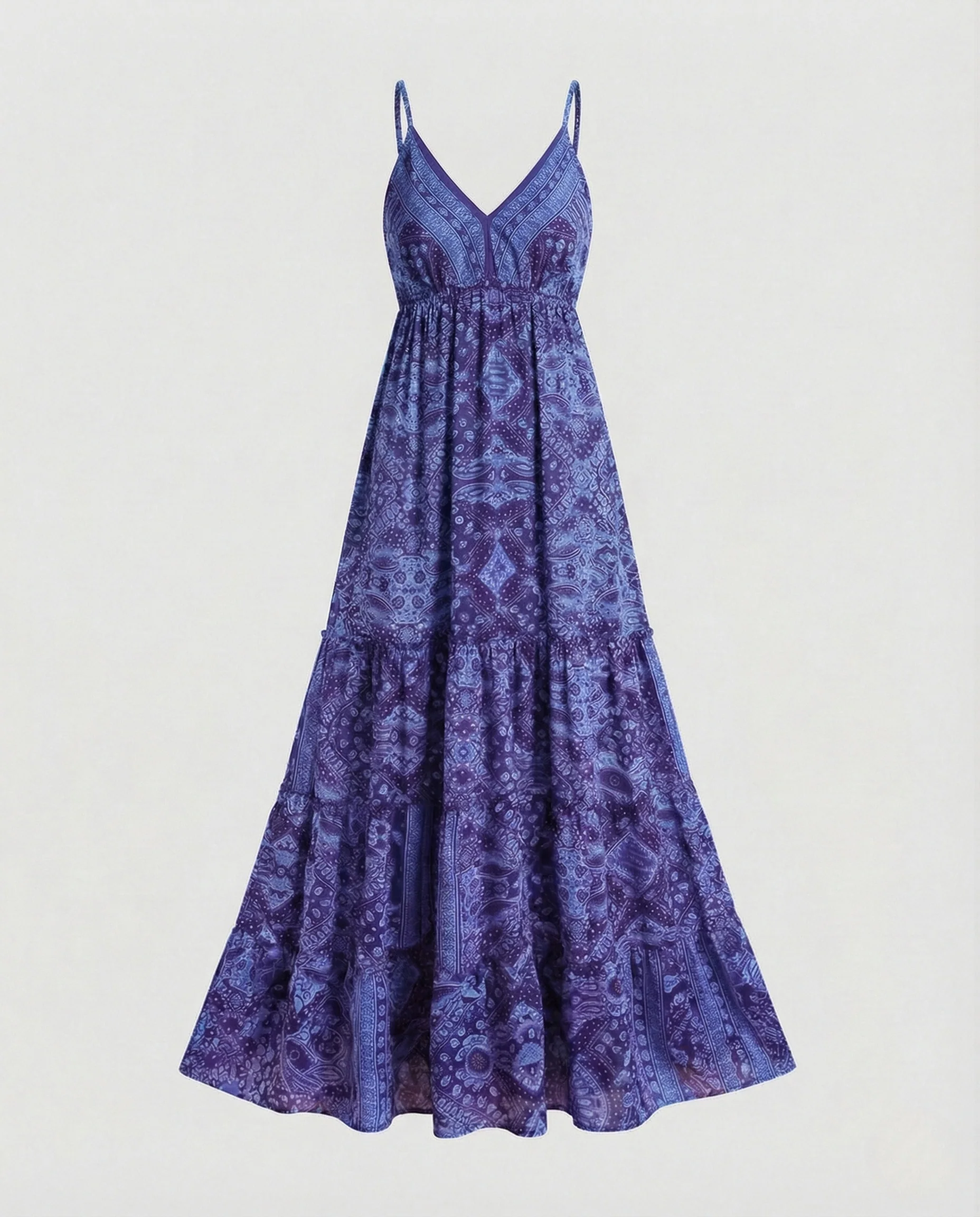 Damen Boho Stufen Maxikleid mit Empire Taille - Image 8
