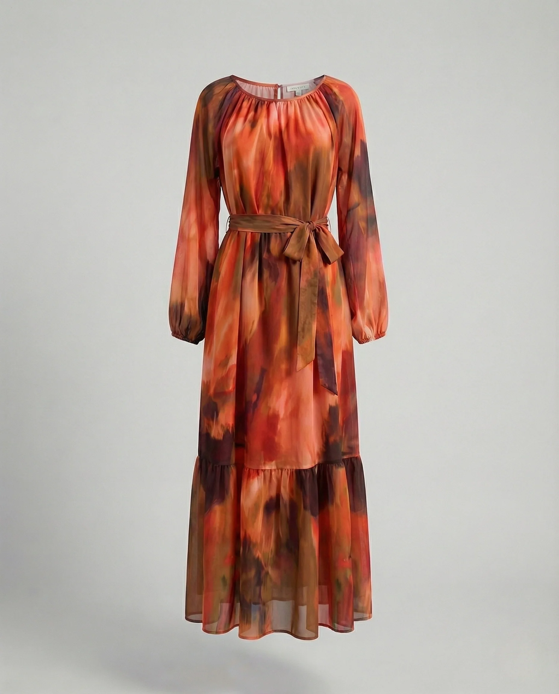 Maxikleid Sommer Damen Chiffon Ballonärmel - Image 7