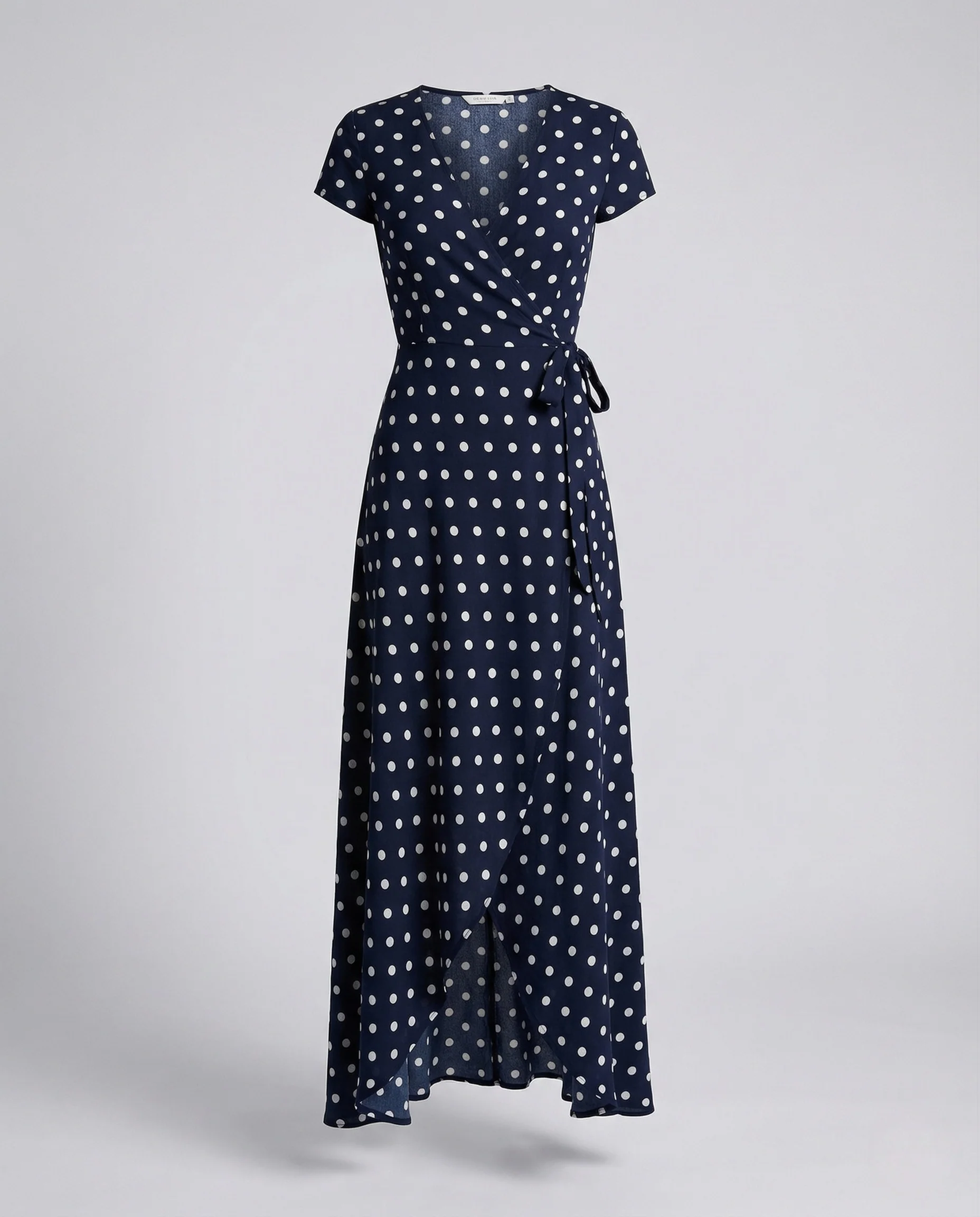 Damen Maxikleid Punkte Wickeloptik - Image 5
