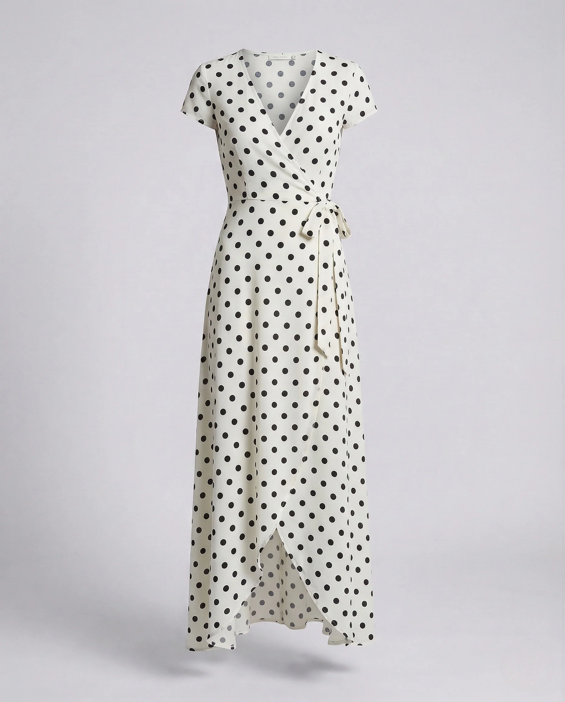 Damen Maxikleid Punkte Wickeloptik - Image 6