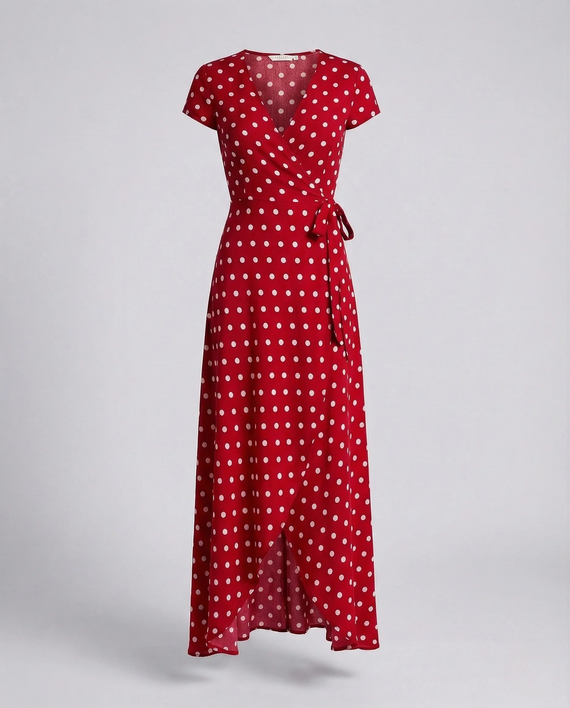 Damen Maxikleid Punkte Wickeloptik - Image 8