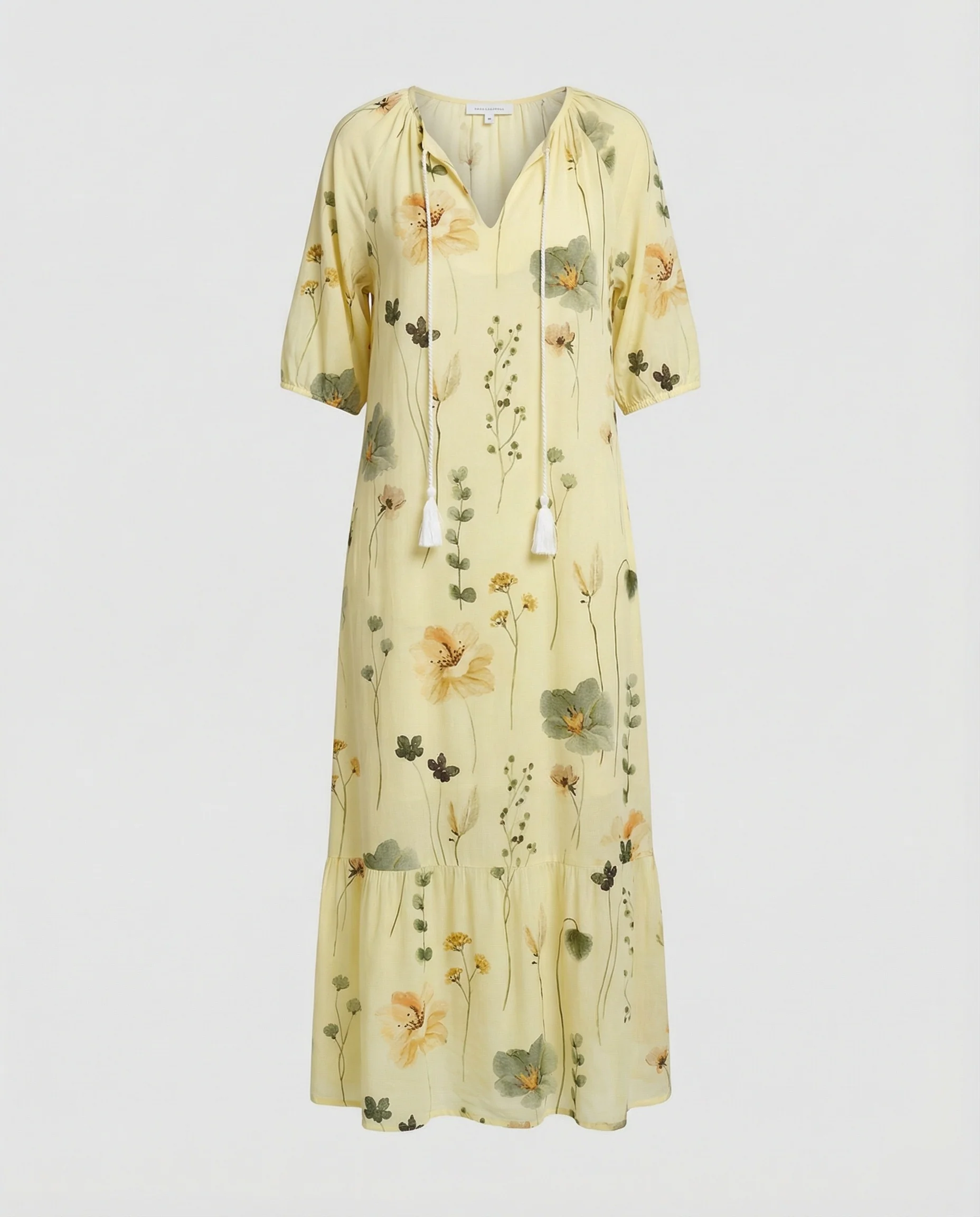 Boho Maxikleid Damen Kordelzug - Image 12