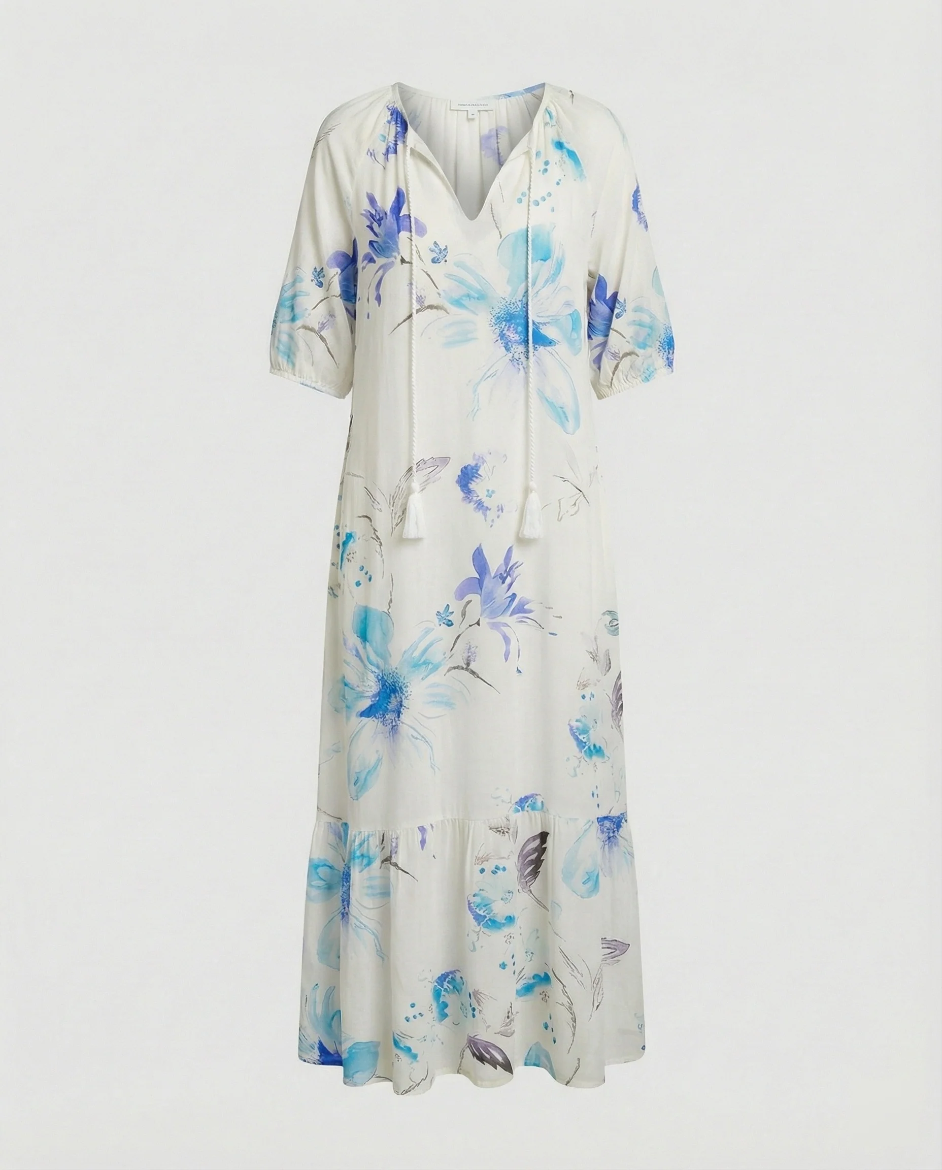Boho Maxikleid Damen Kordelzug - Image 16