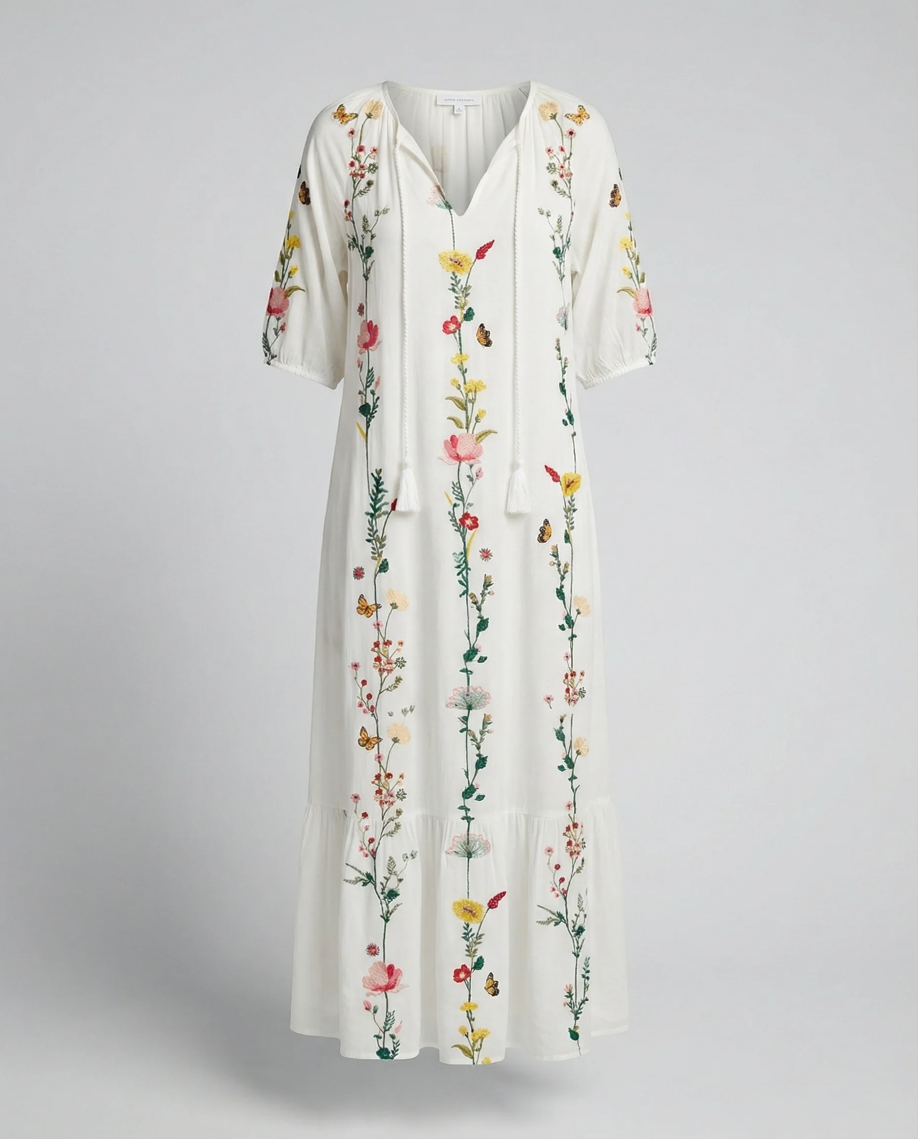 Boho Maxikleid Damen Kordelzug - Image 19