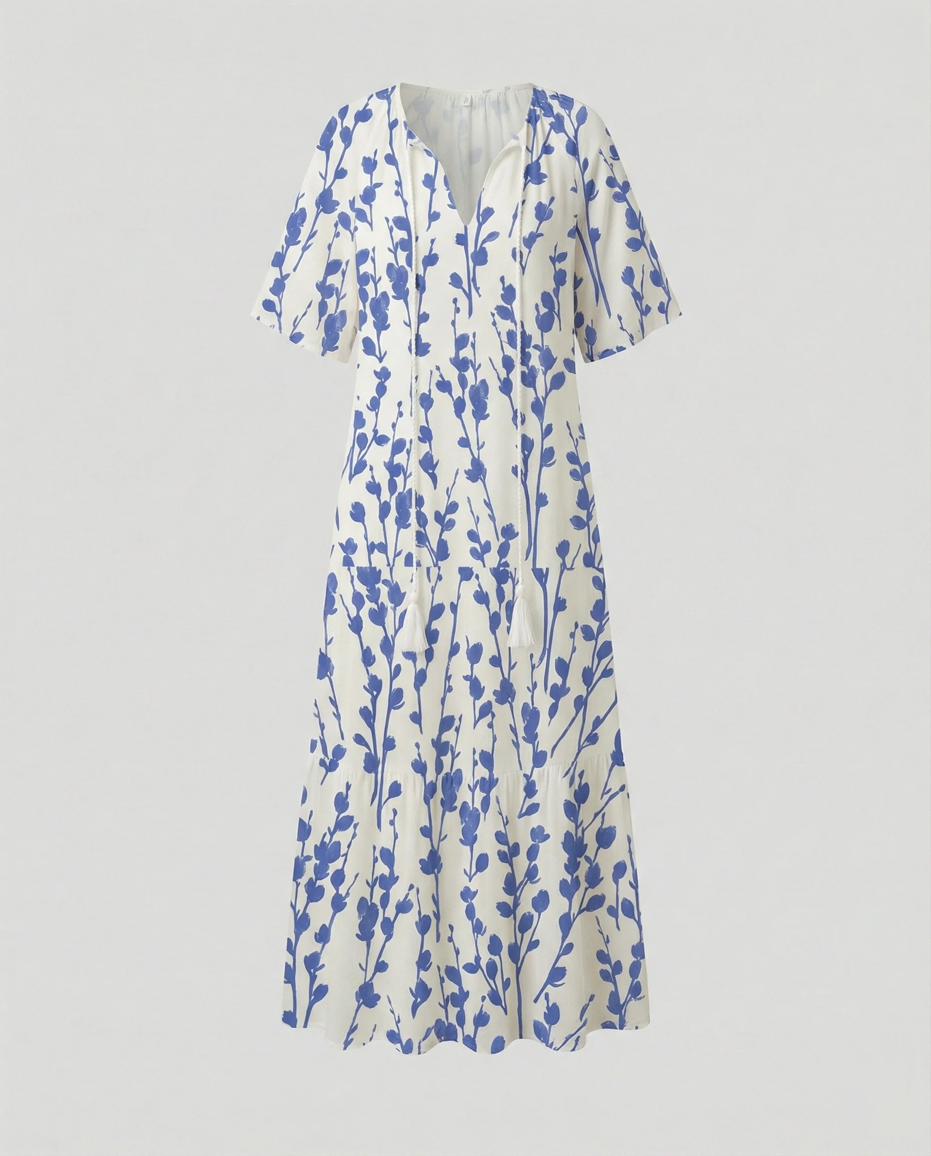 Boho Maxikleid Damen Kordelzug - Image 2