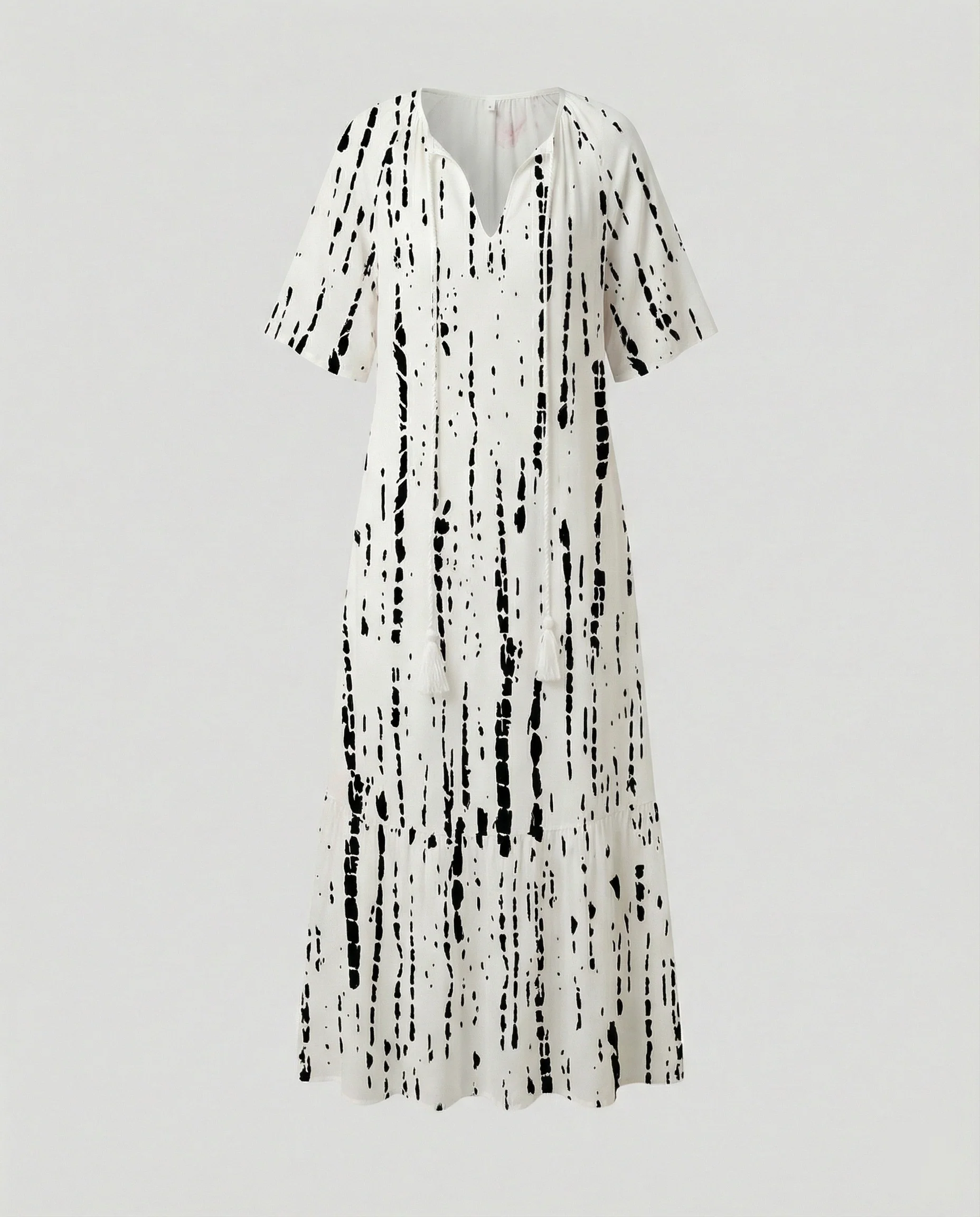 Boho Maxikleid Damen Kordelzug - Image 3
