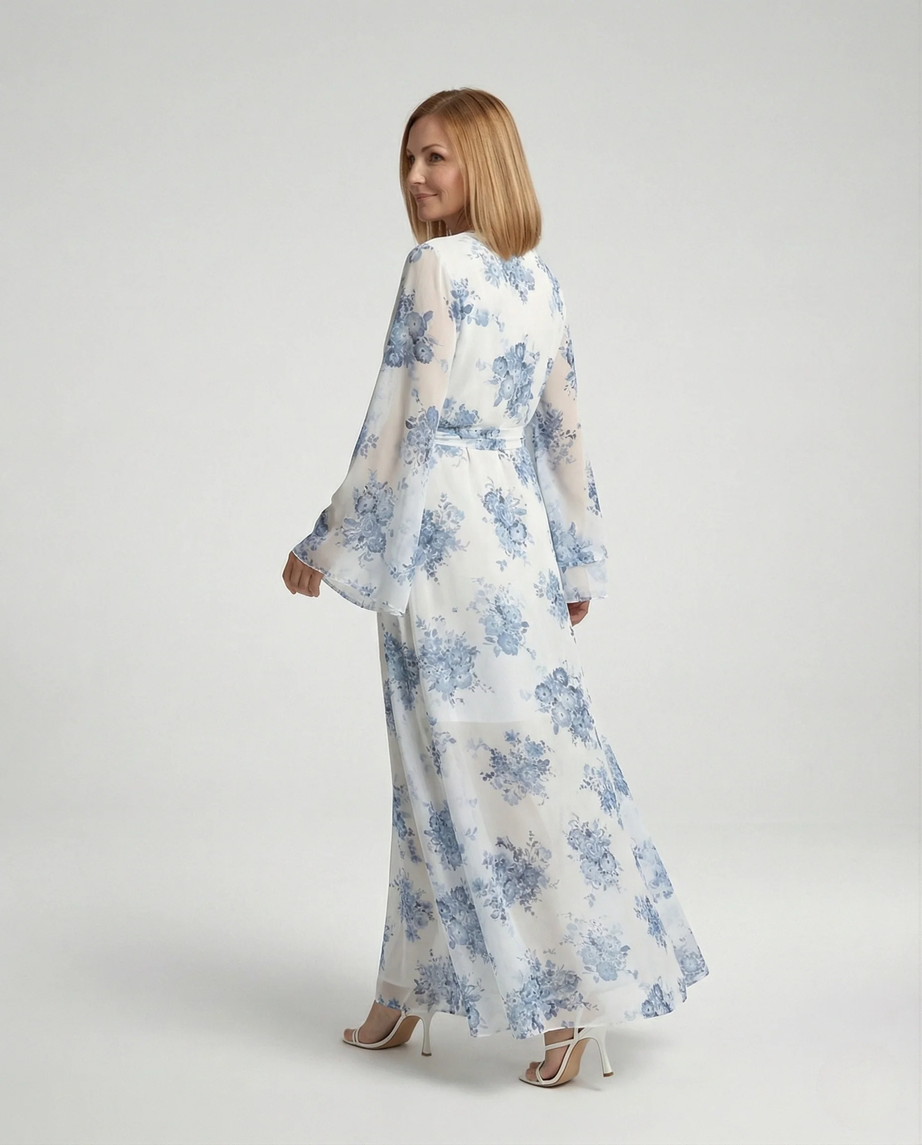 Maxikleid Damen Wickelstil Elegant - Image 4