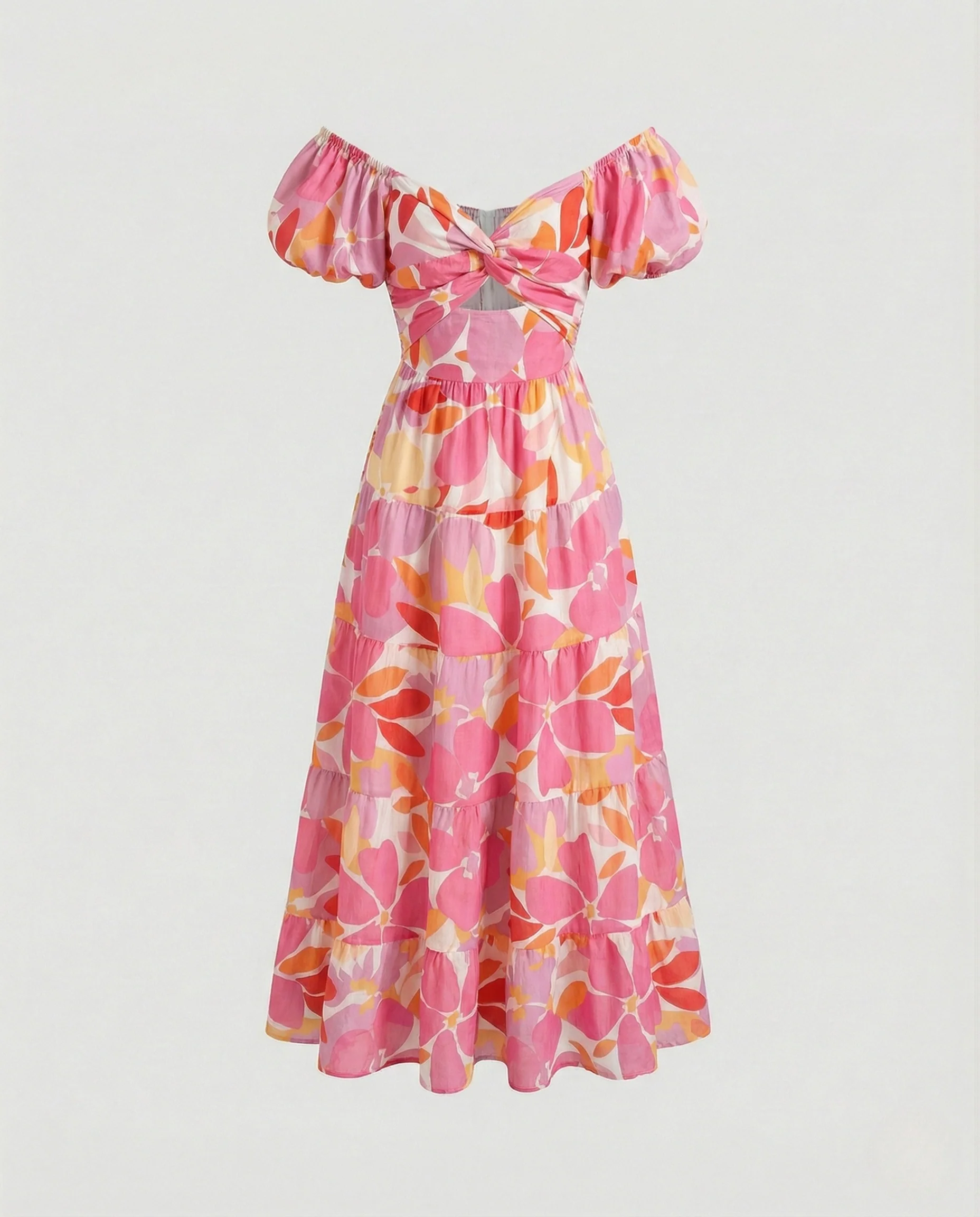 Carmen Maxikleid Mit Puffärmeln Damen - Image 5