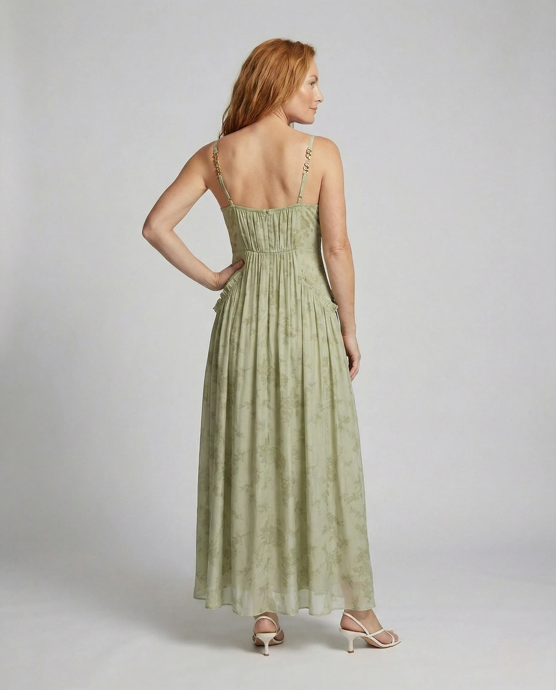 Damen Jacquard Maxikleid mit Bustier - Image 2
