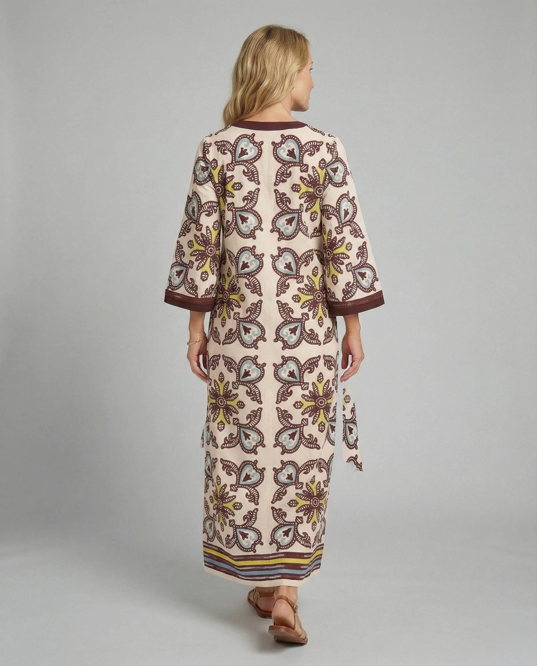 Freizeitkleid Damen Kaftan Maxikleid - Image 2