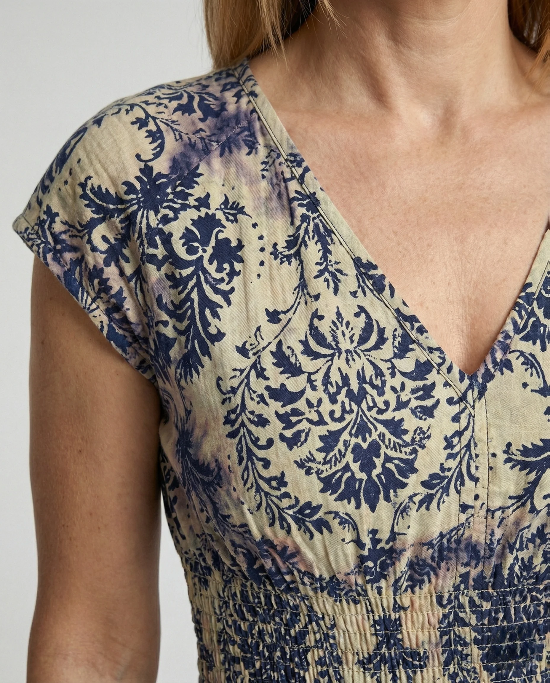 Damen Maxikleid Sommer mit Smock - Image 3