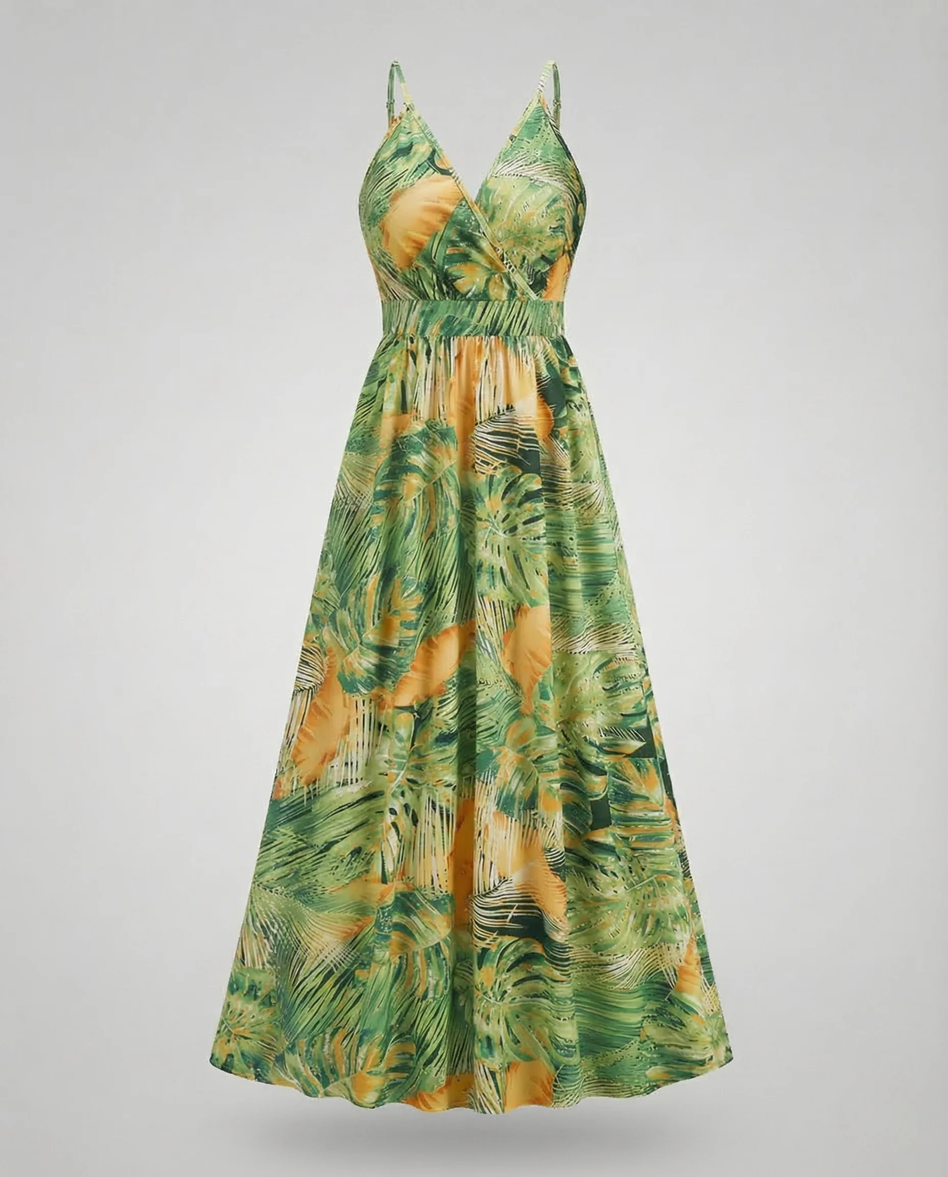 Damen Maxikleid Spaghettiträger Wickeloberteil Empire - Image 6