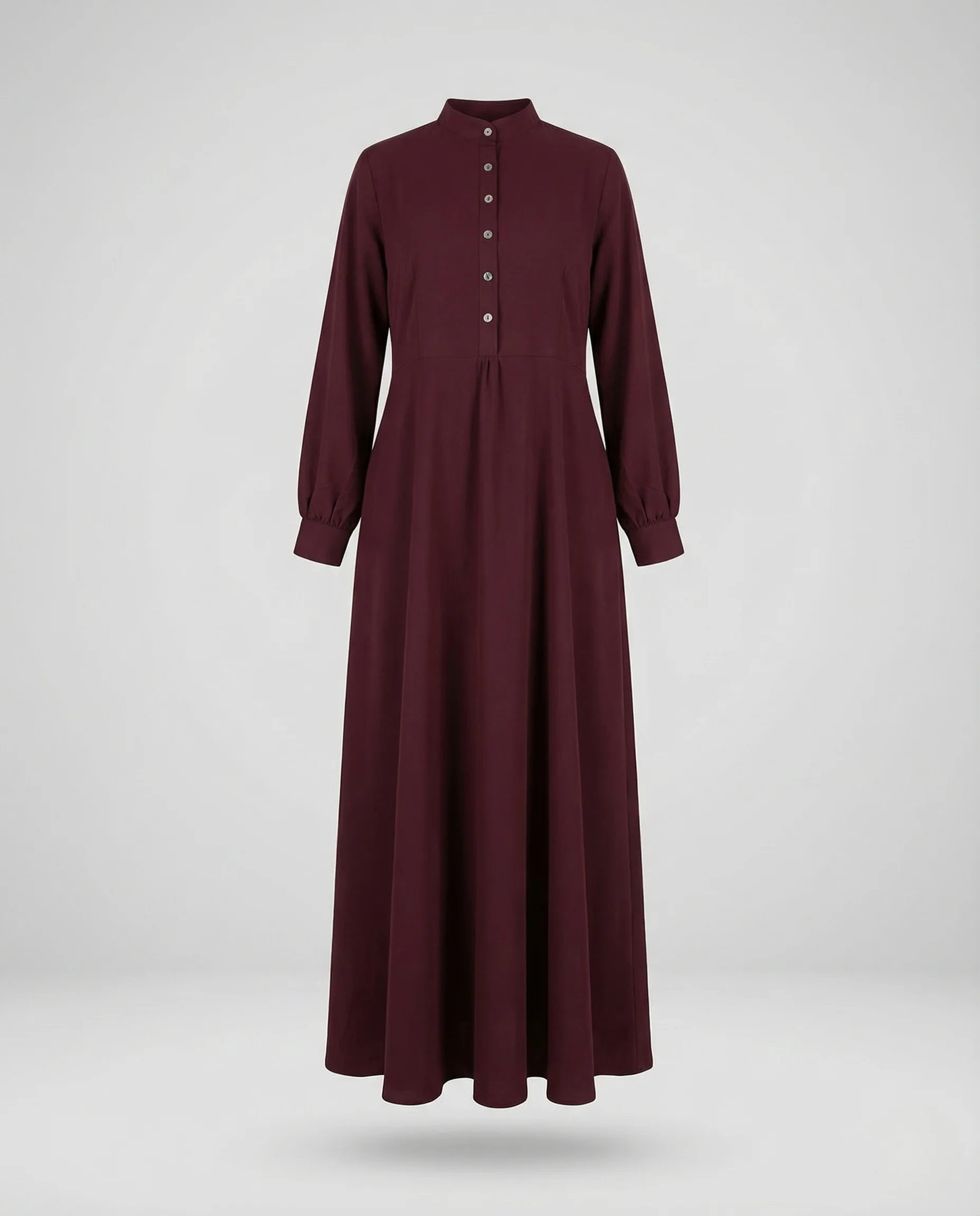 Damen Maxikleid Stehkragen Knopfleiste - Image 5