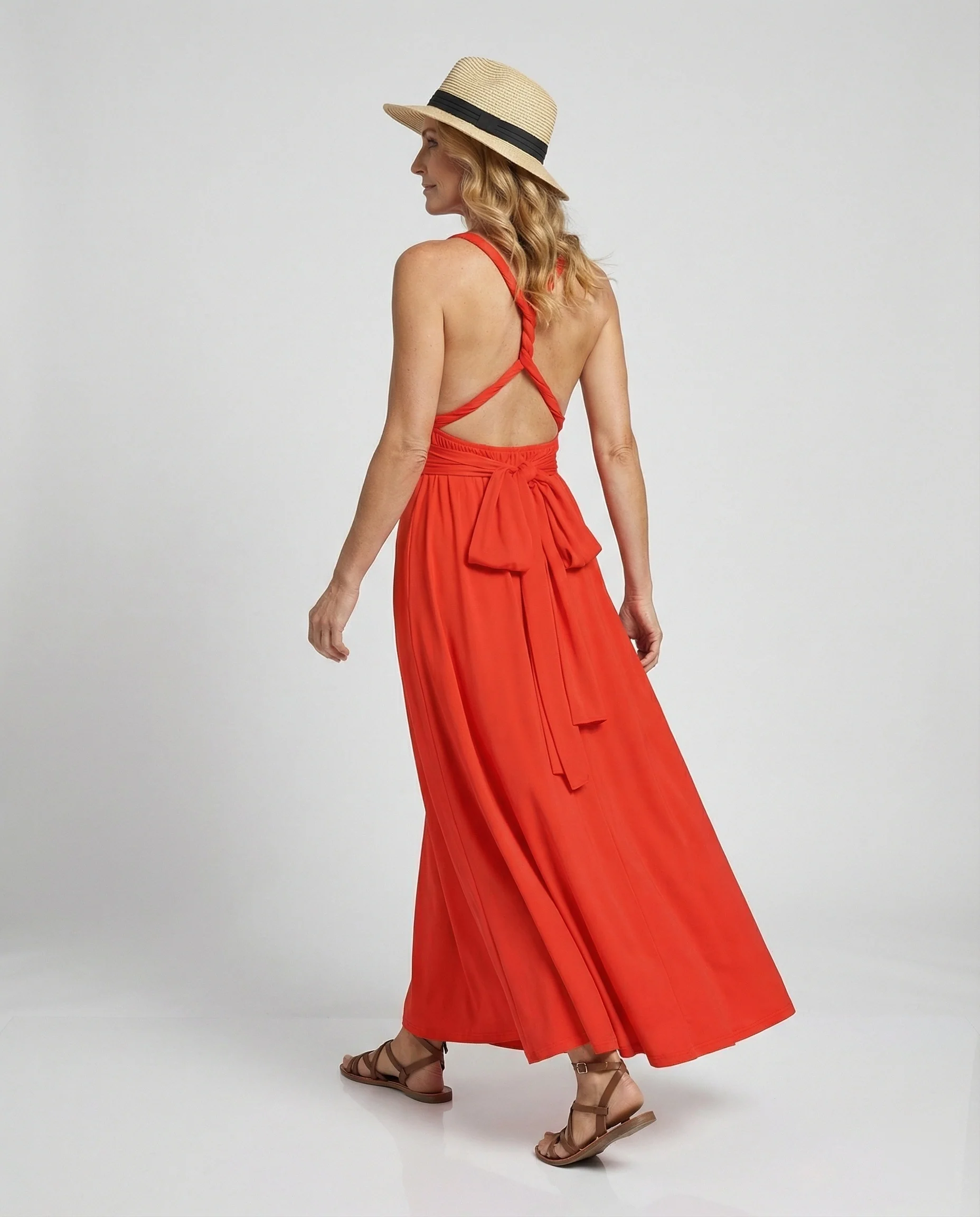 Damen Maxikleid V Ausschnitt ärmellos - Image 8