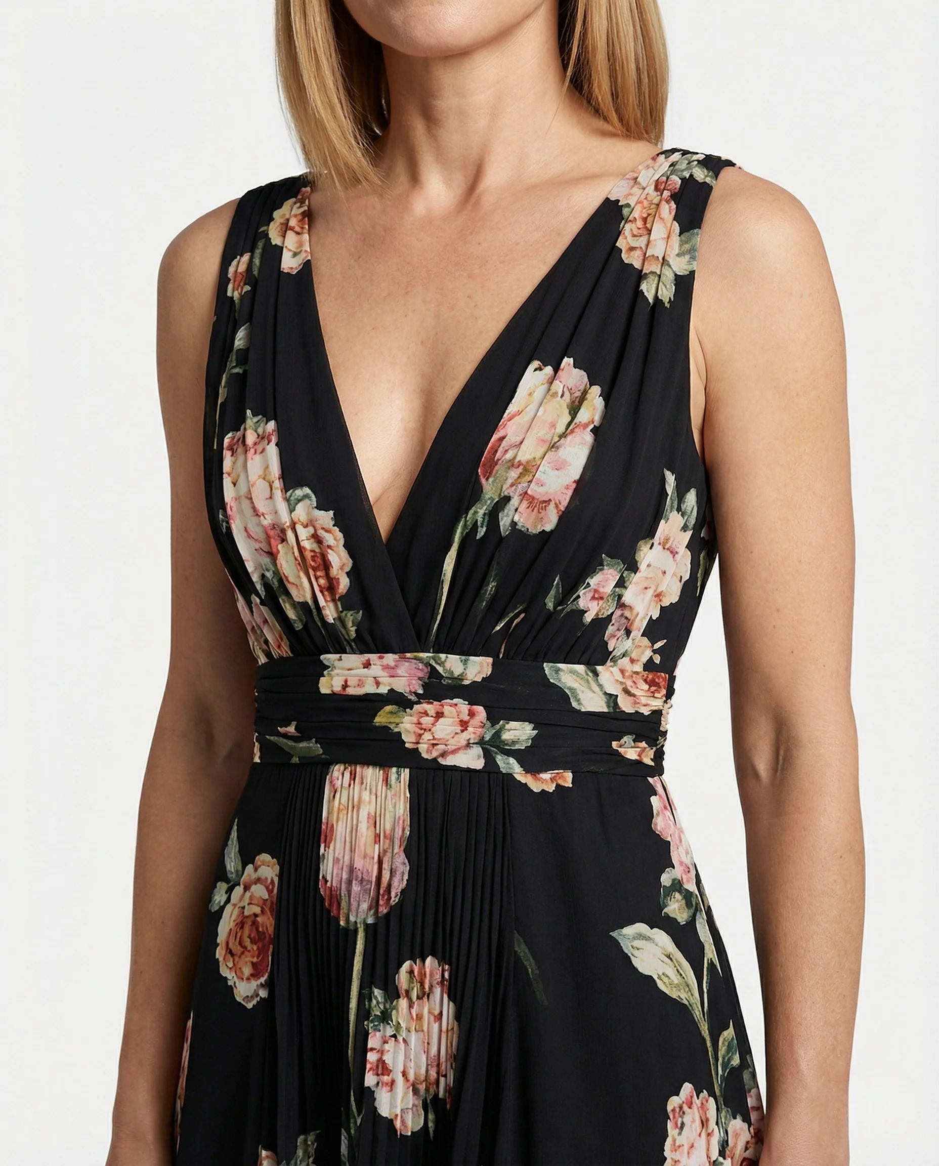 Damen Maxikleid elegant Wickeloptik - Image 3