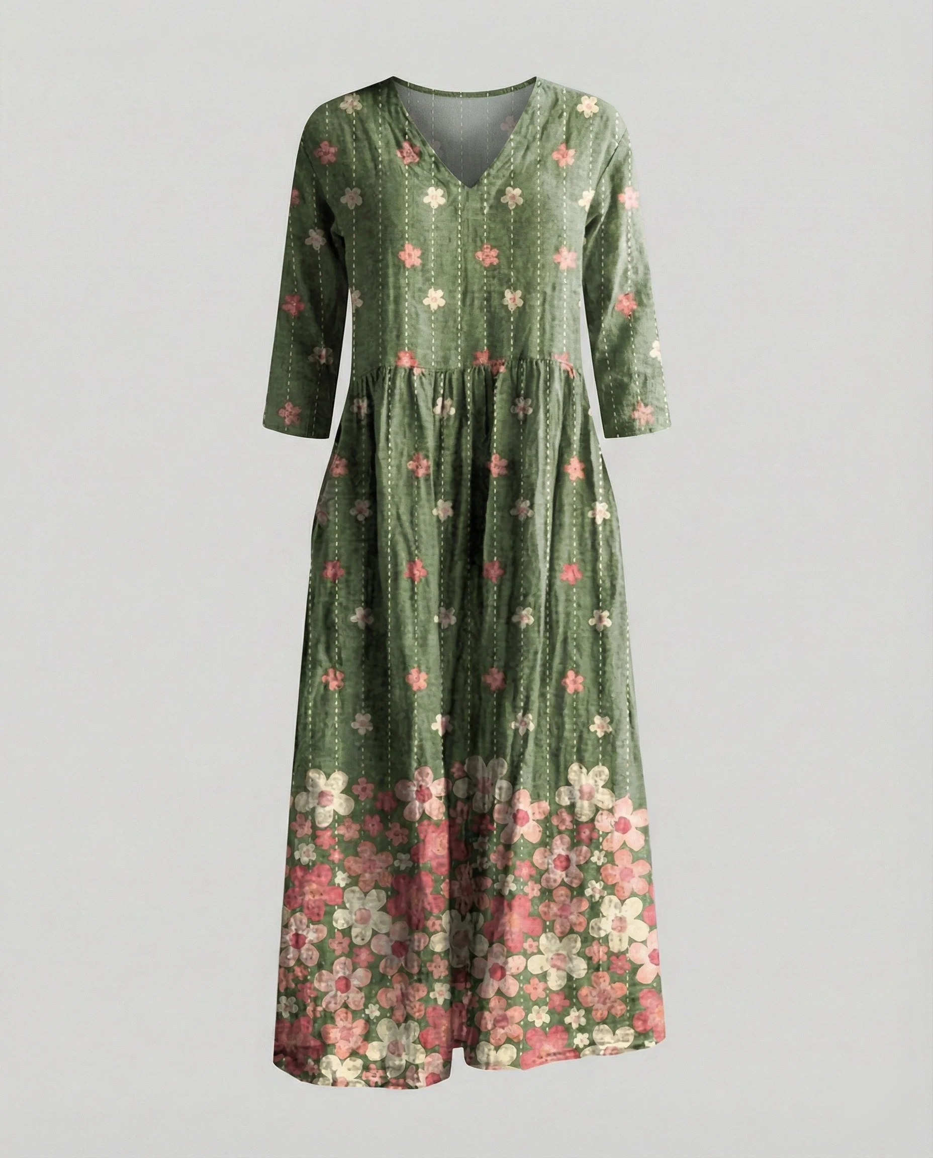 A-Linie Maxikleid Damen Mit Taschen - Image 4